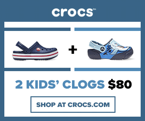  2 Days only! Any 2 pairs Kids' clogs $80. Show at www.Crocs.com.au