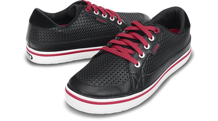 Crocs Black / True Red Men's Drayden Golf Shoe Comfortable Men's Golf Shoes