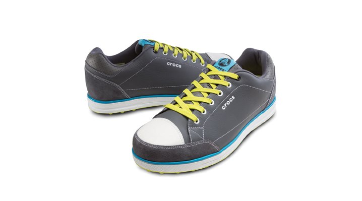 Crocs Charcoal / Citrus Men's Karlson Golf Shoe Shoes