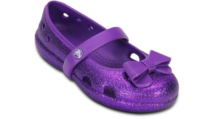 purple sparkly crocs