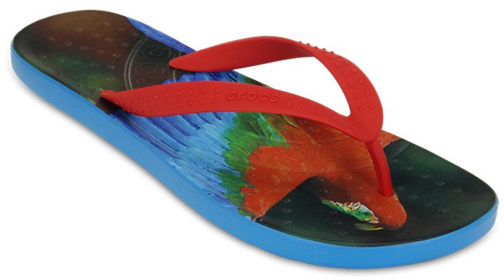 Crocs Ocean Chawaii Parrot Print Flip Shoes