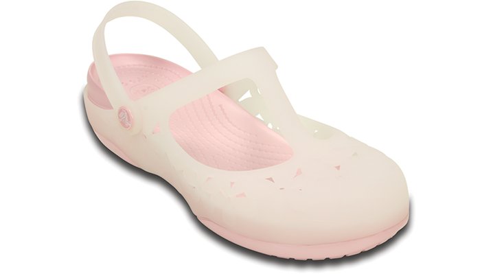 UPC 887350457940 product image for Crocs White / Pearl Pink Women's Crocs Carlie Flower Mary Jane Shoes | upcitemdb.com