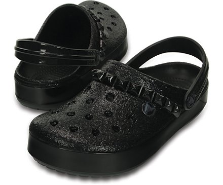 black crocs with gems