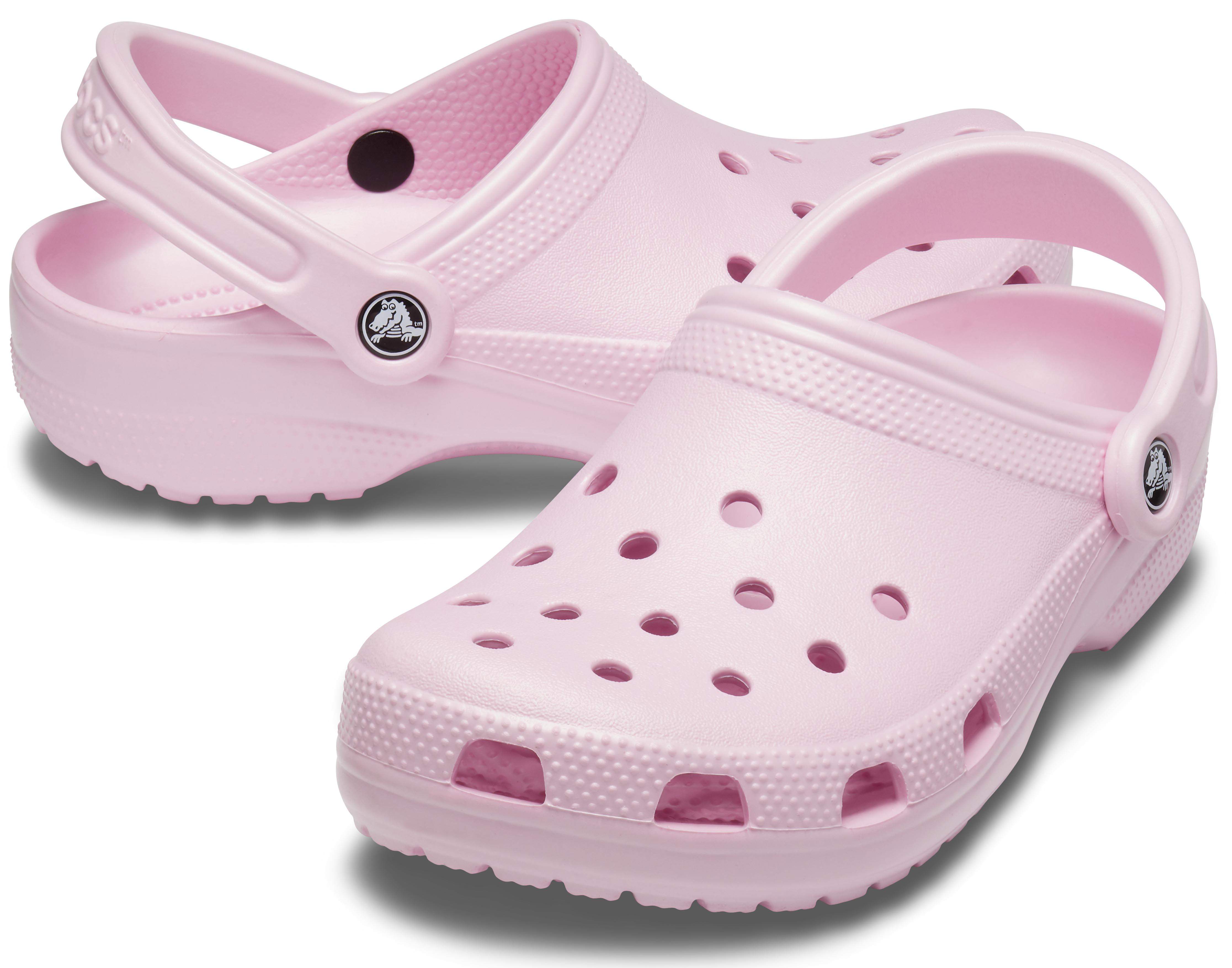 pastel pink crocs