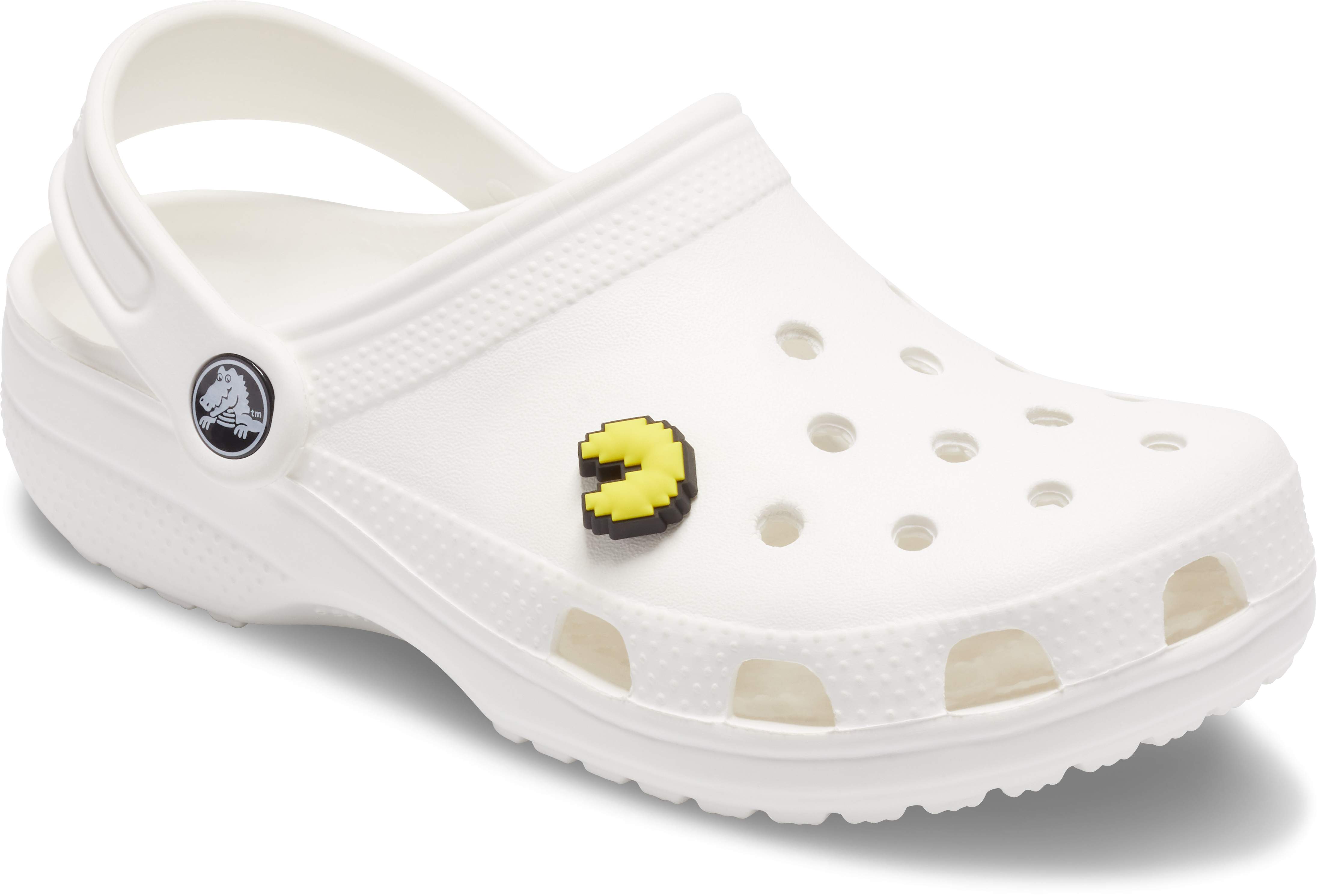 yellow crocs with pins