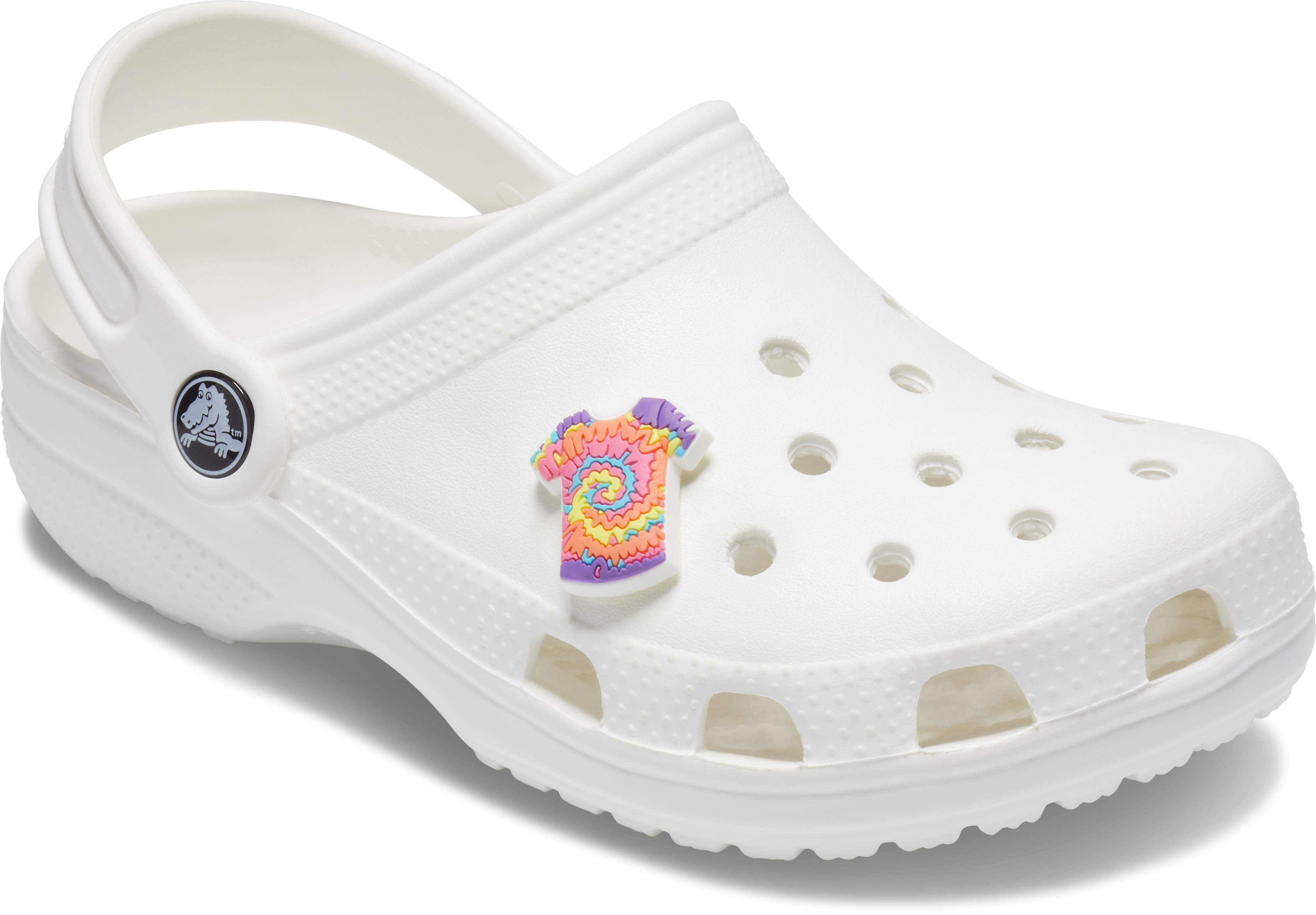 tie dye crocs with charms