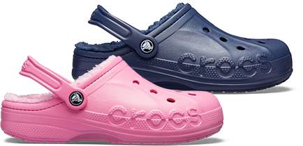 fuzz lined crocs pink