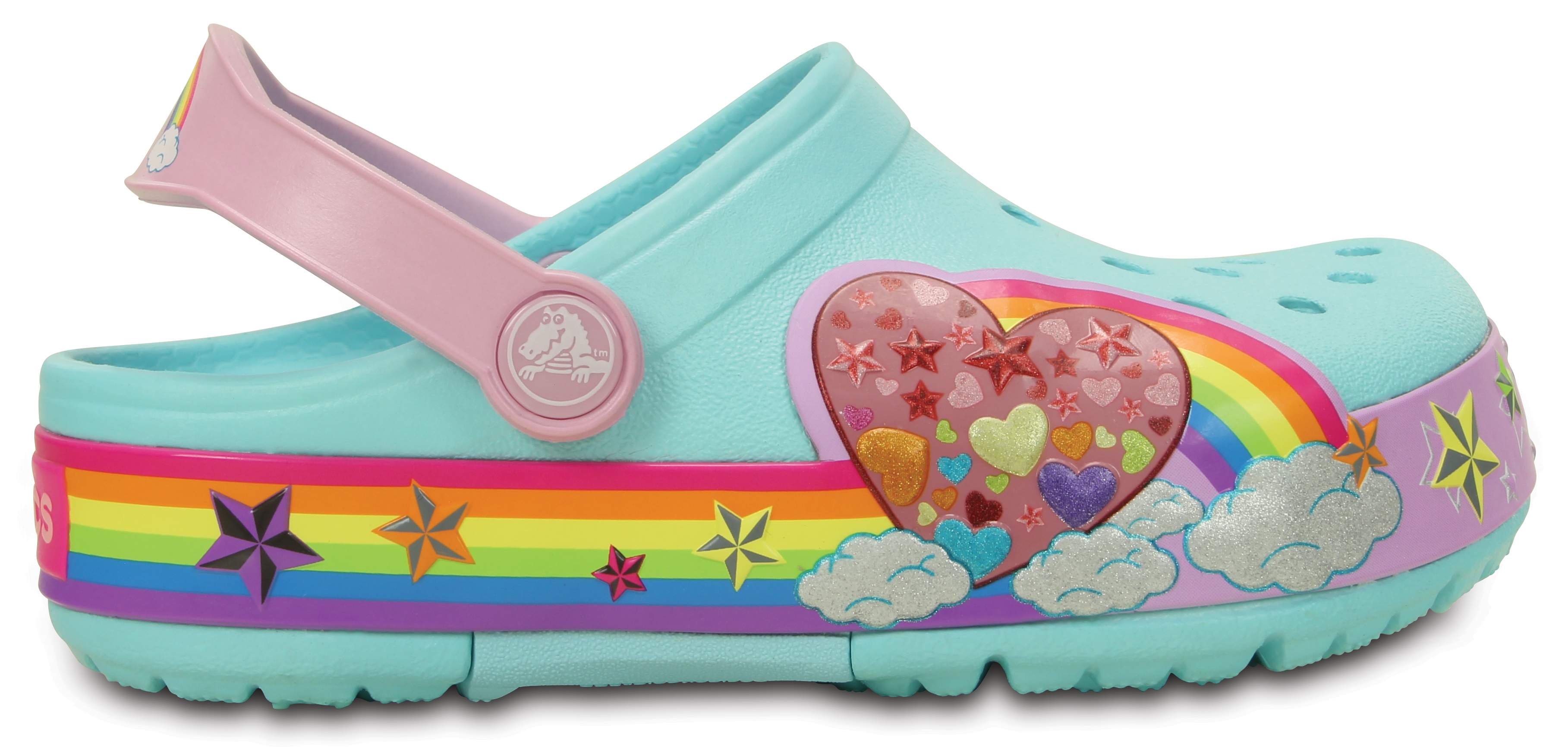 Crocs Kids CrocsLights Rainbow Heart Clog | eBay