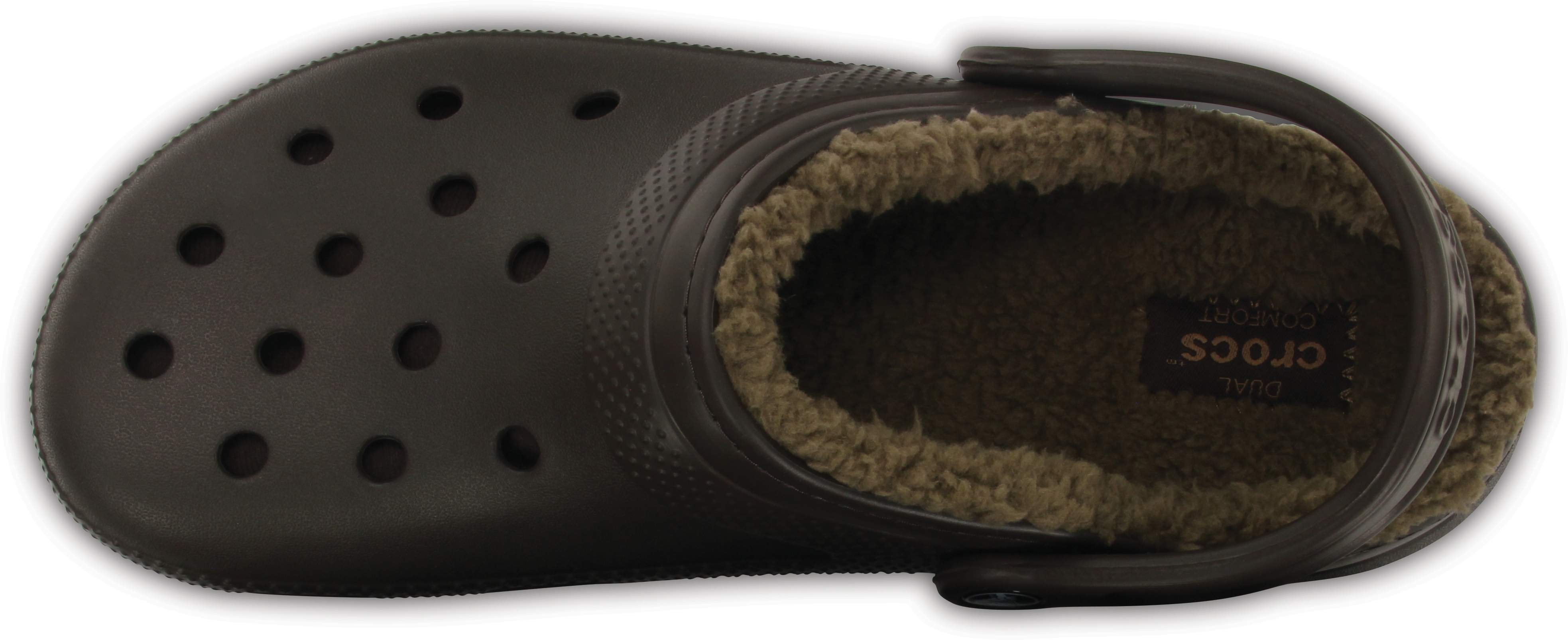 black fuzzy lined crocs
