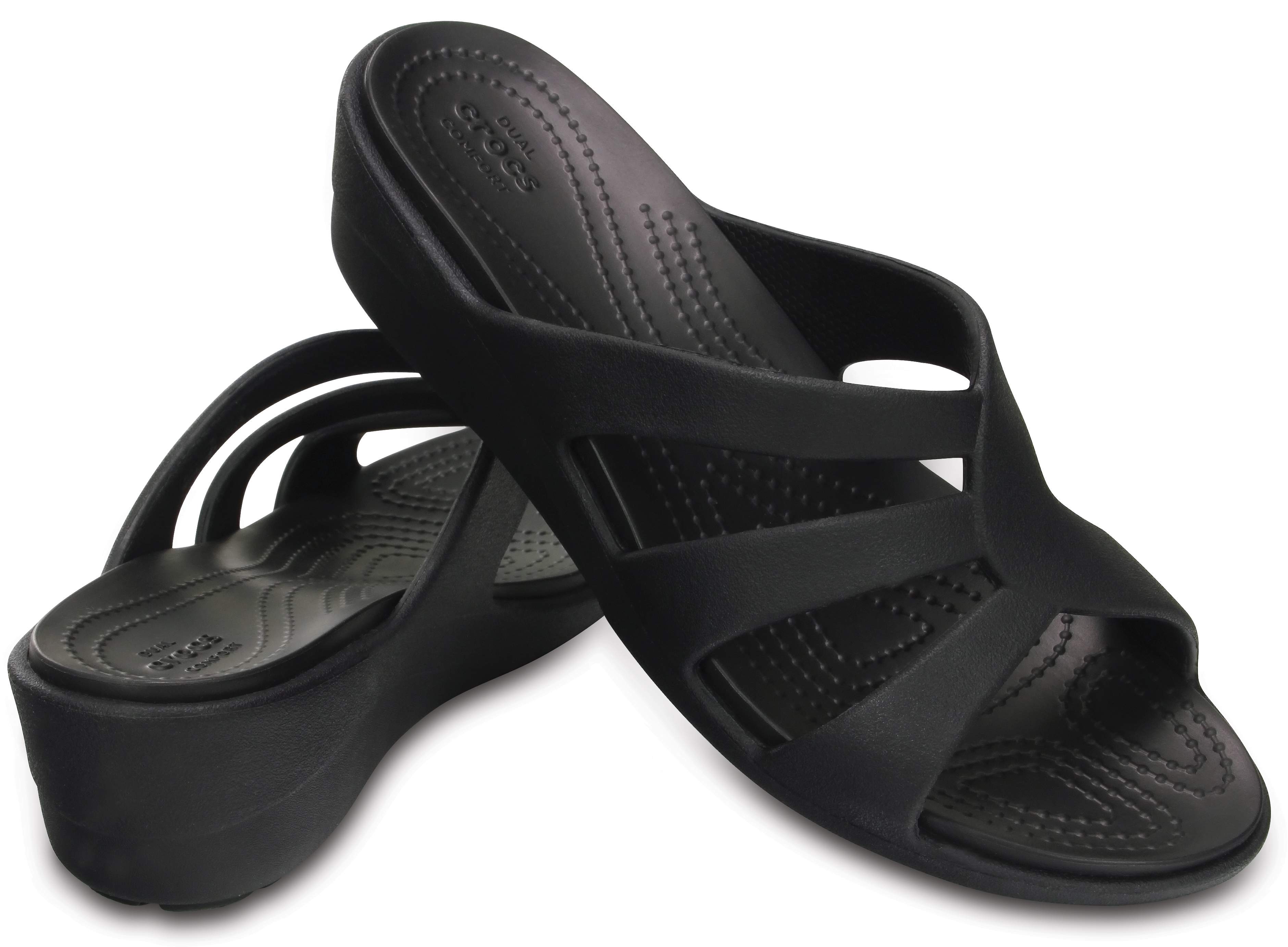 crocs women's sanrah strappy wedge sandal