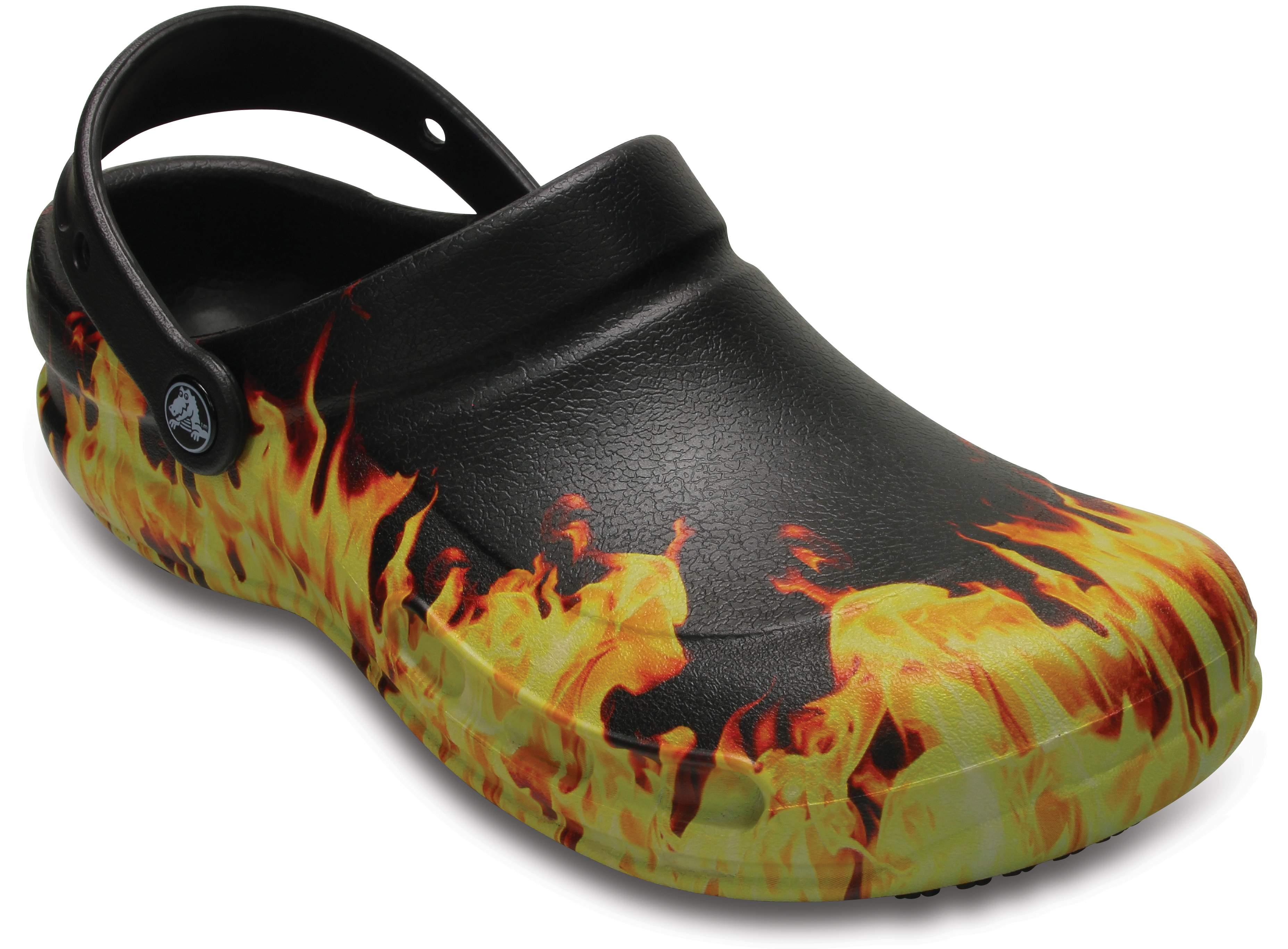 black flame crocs