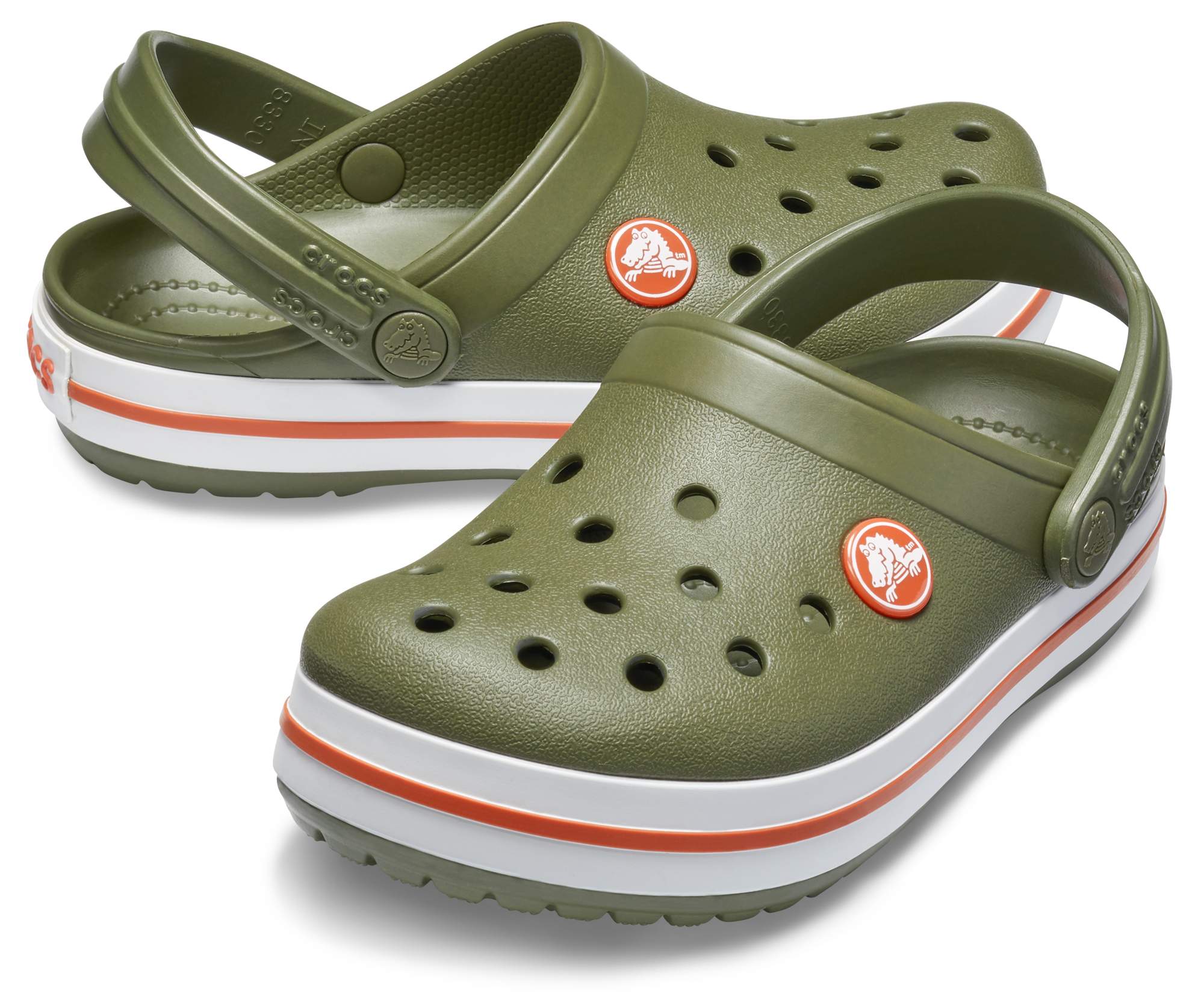 crocs green and grey