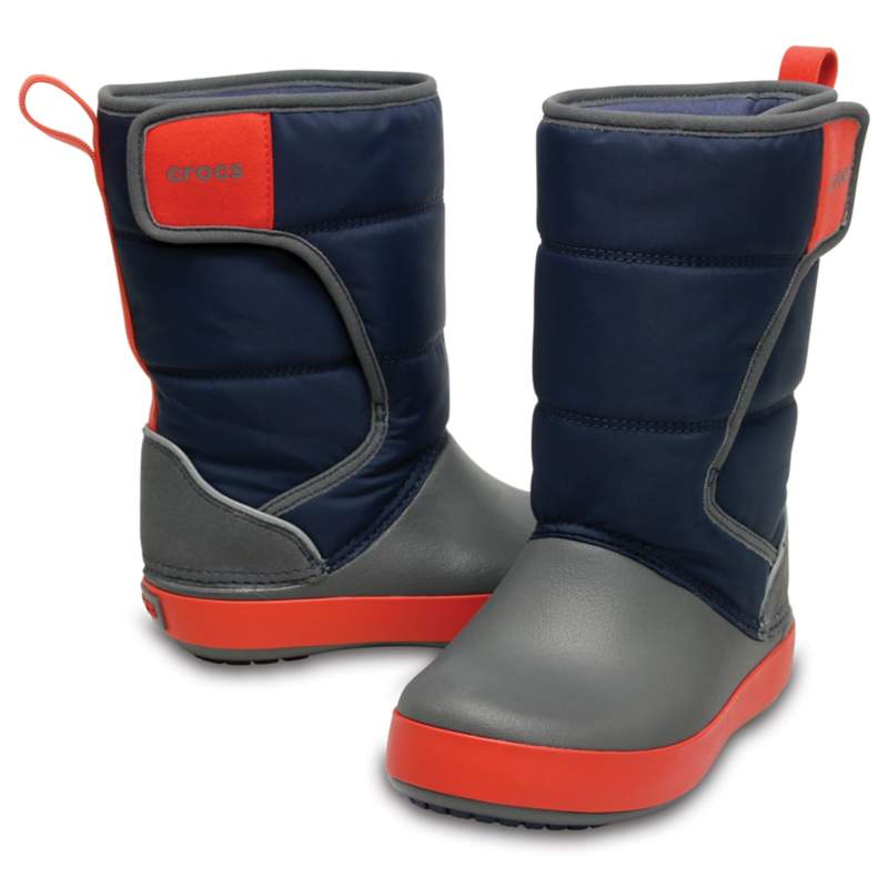 【クロックス公式】 ロッジポイント スノー ブーツ キッズ Kids' LodgePoint Snow Boot ユニセックス、キッズ、子供用、男の子、女の子、男女兼用 ブルー/青 15cm,19.5cm boot ブーツ