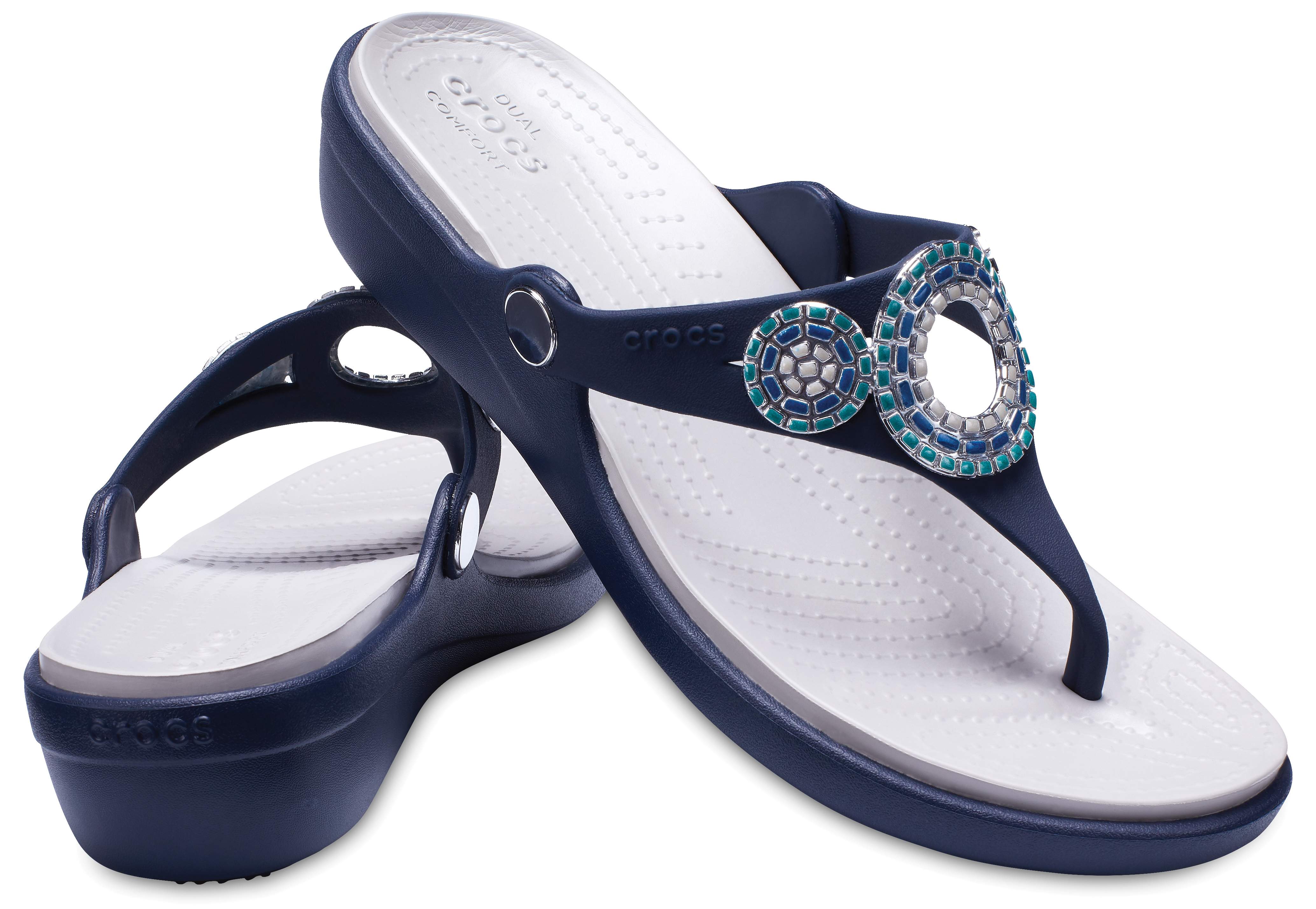 crocs sanrah diamante women's wedge sandals