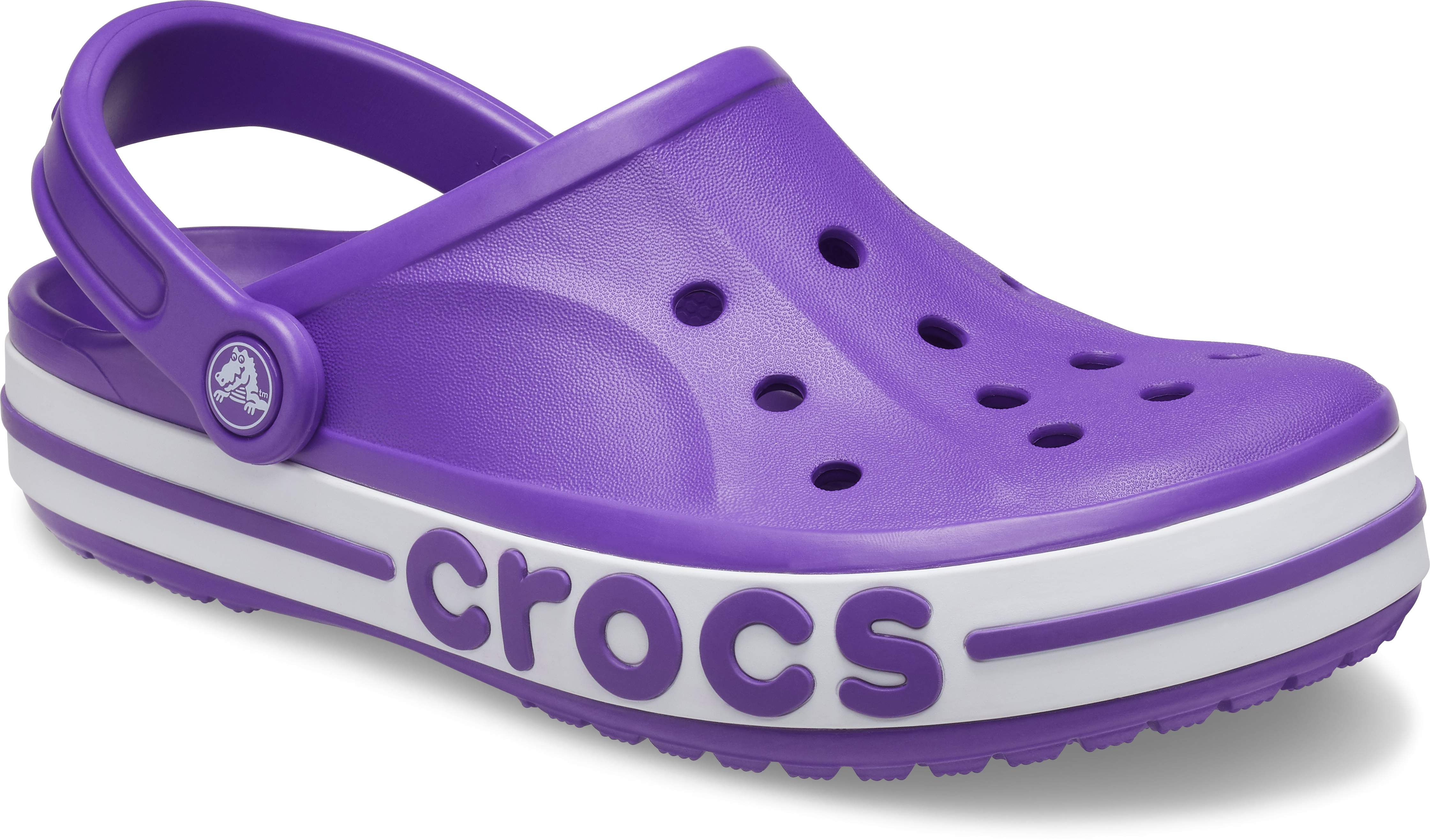 purple camo crocs