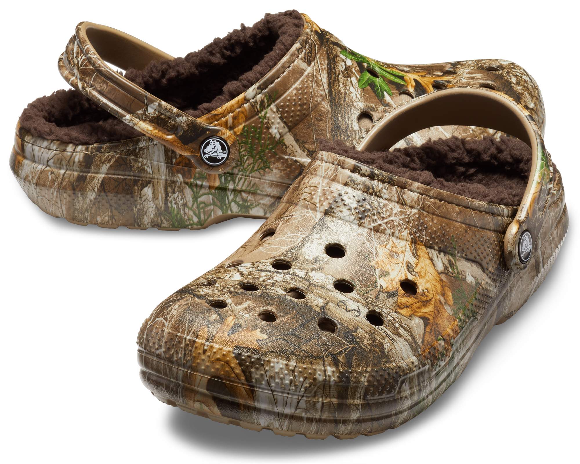 camo crocs with fur