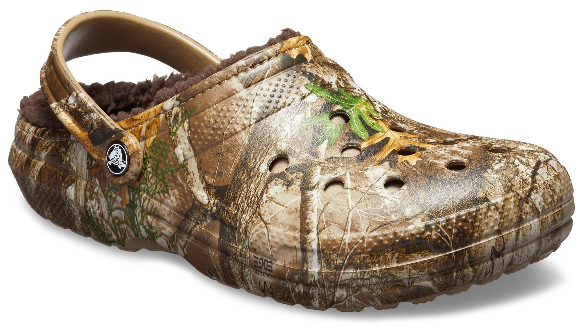 realtree camo mens lined clog with sherpa lining