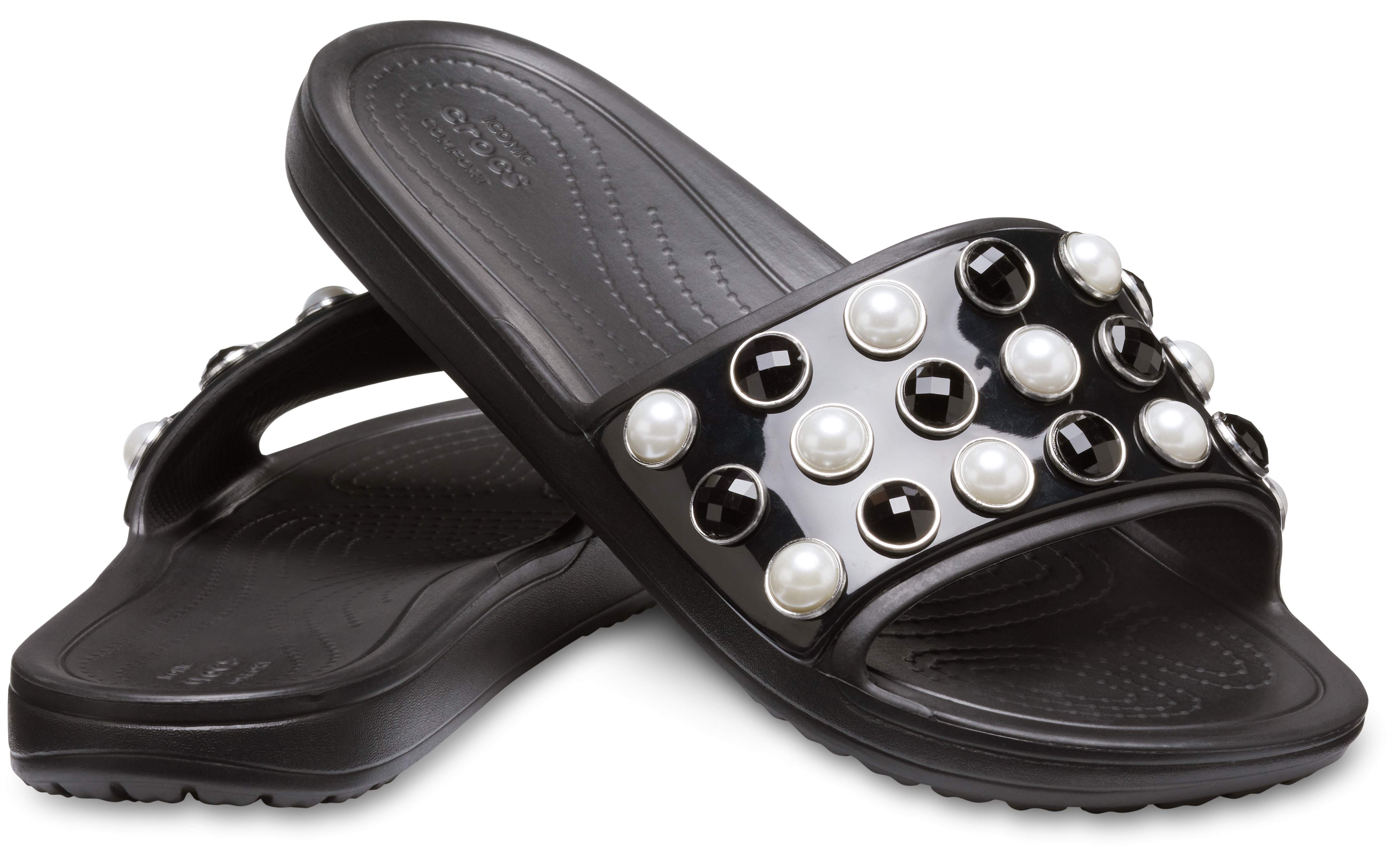 crocs with pearls