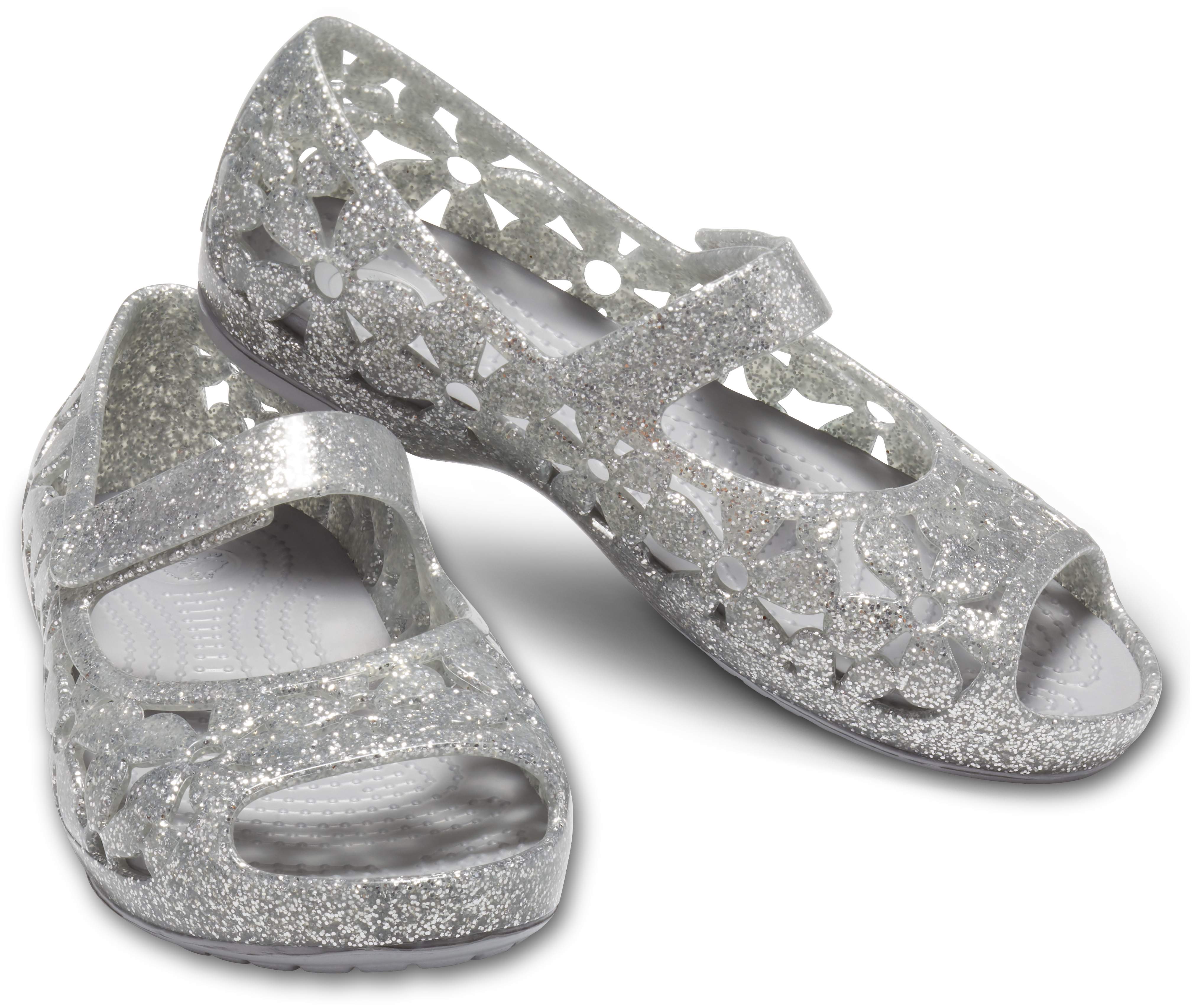 crocs silver glitter