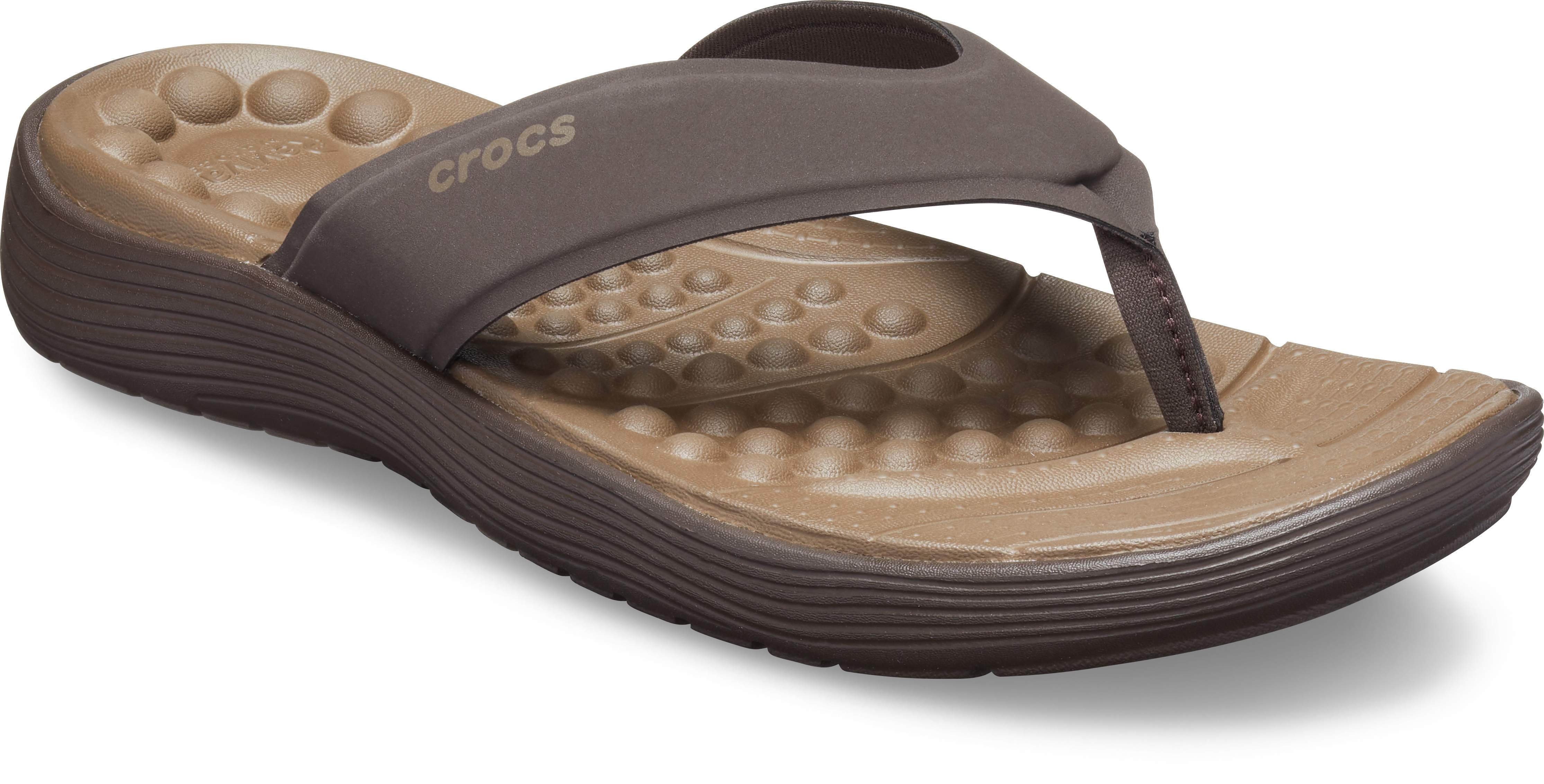 mens brown leather crocs
