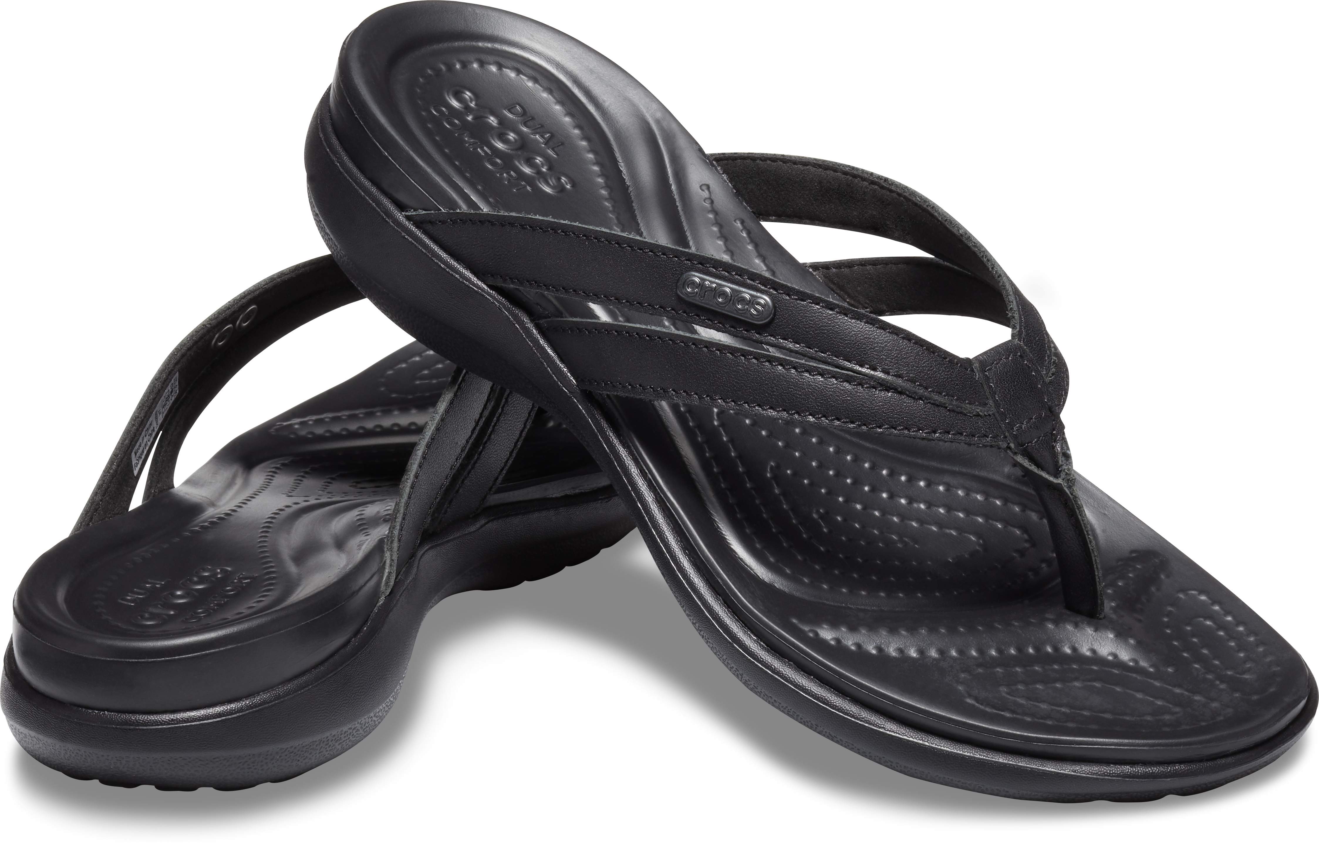 dual crocs comfort flip flops