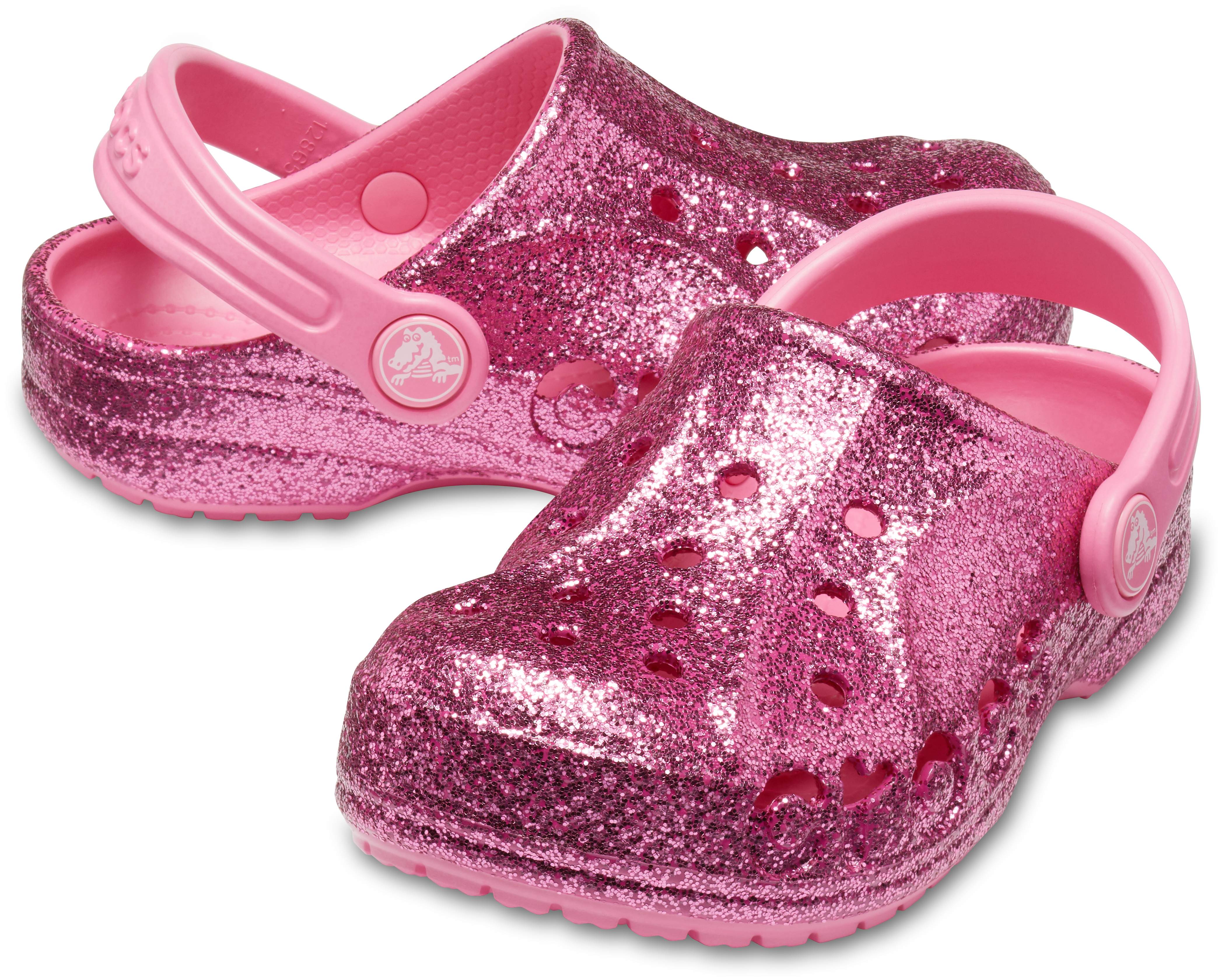 glitter pink crocs