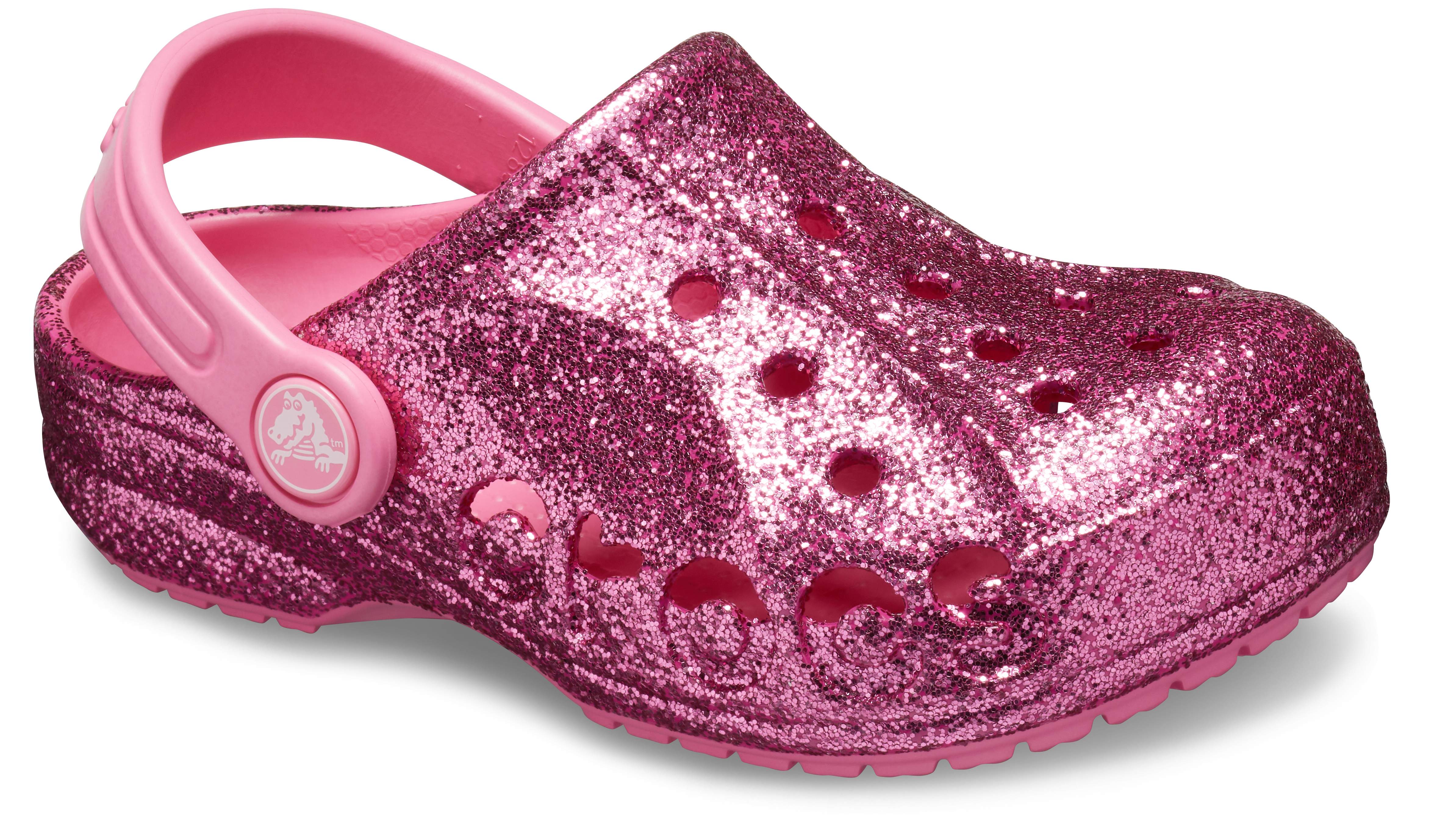 crocs pink glitter