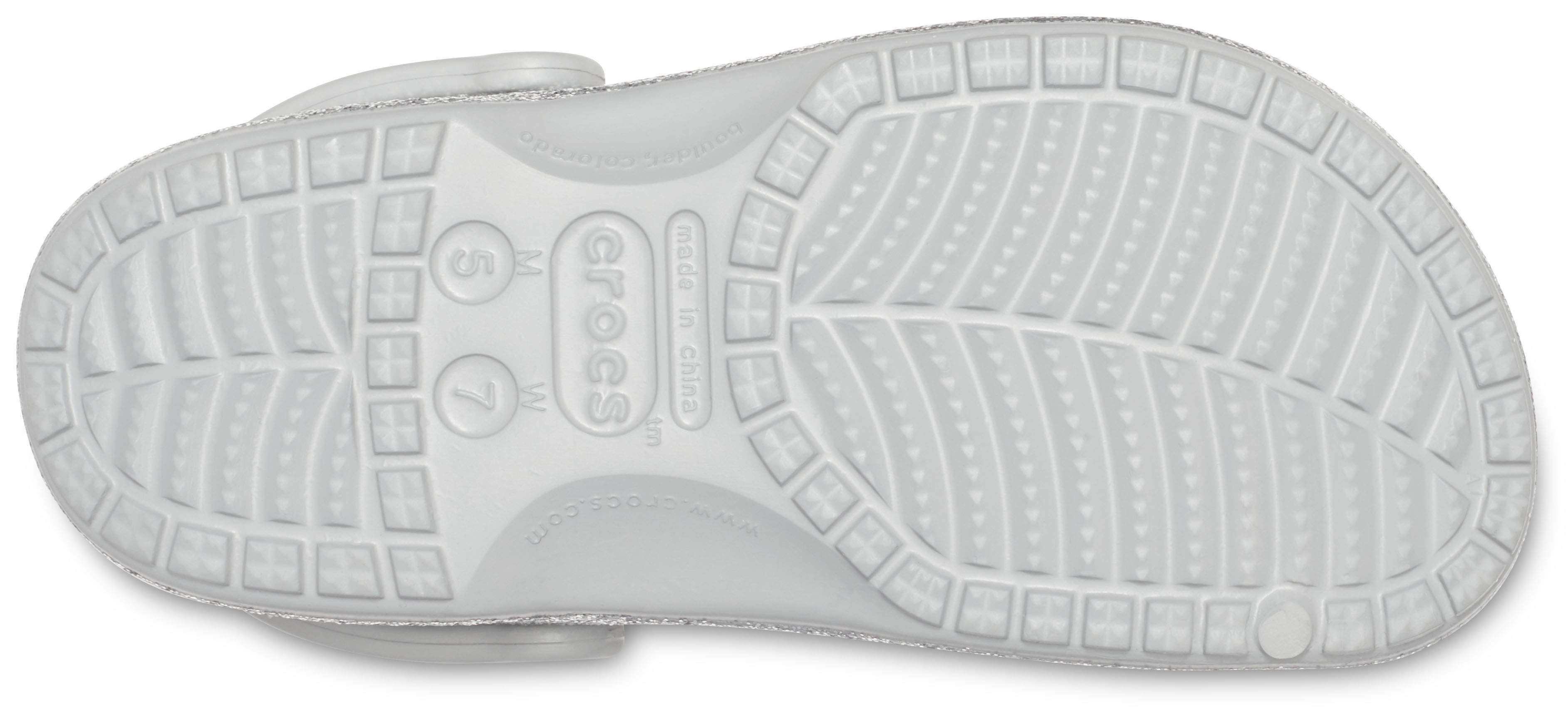 silver glitter crocs women's