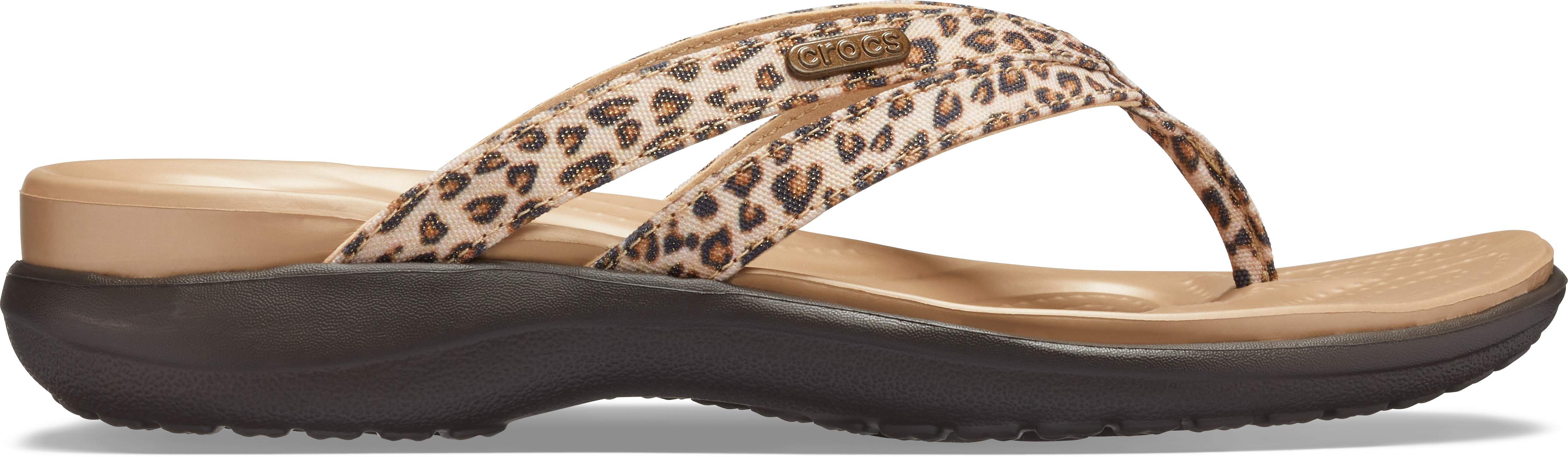 crocs leopard print flip flop