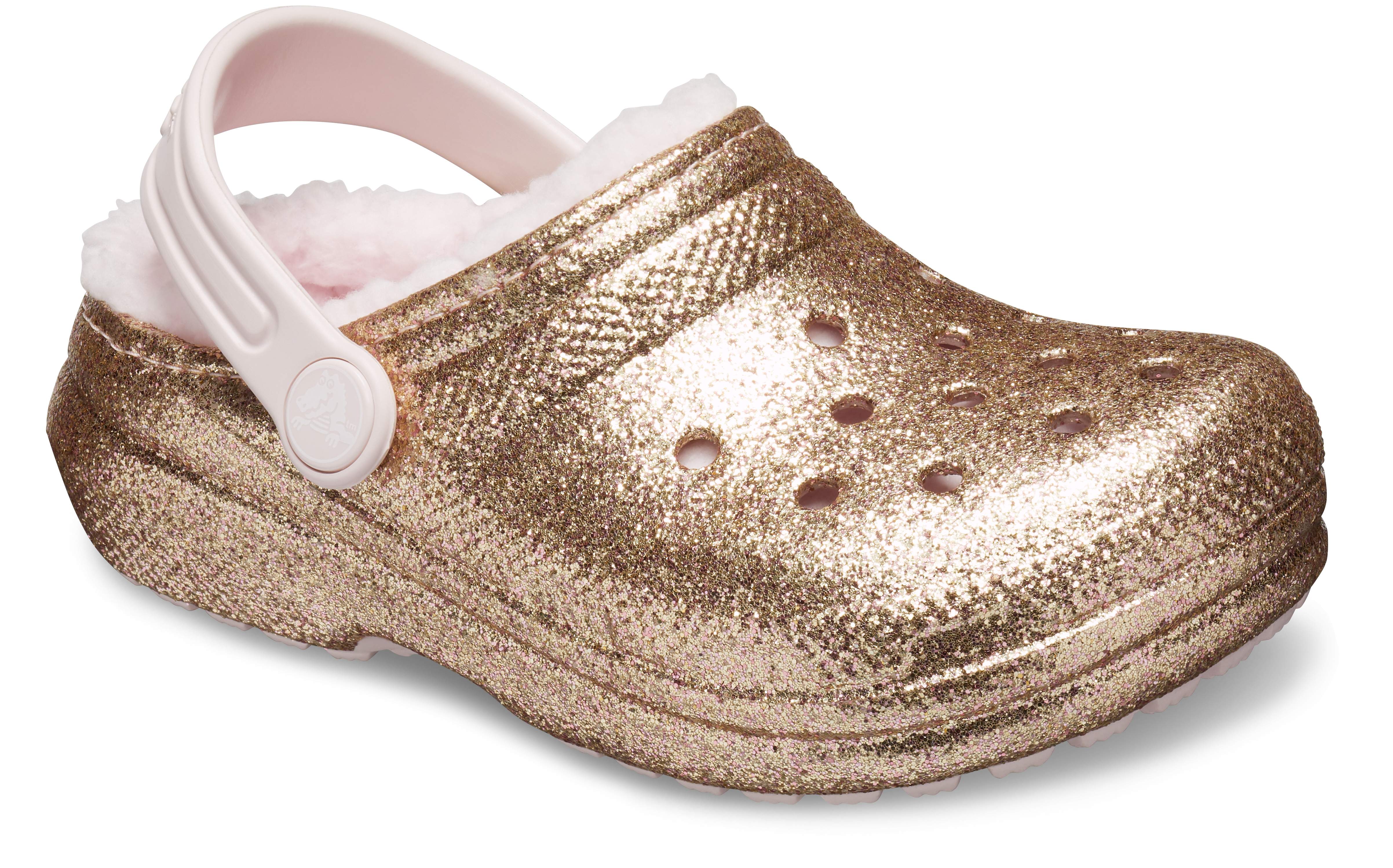 ballerina pink crocs with fur