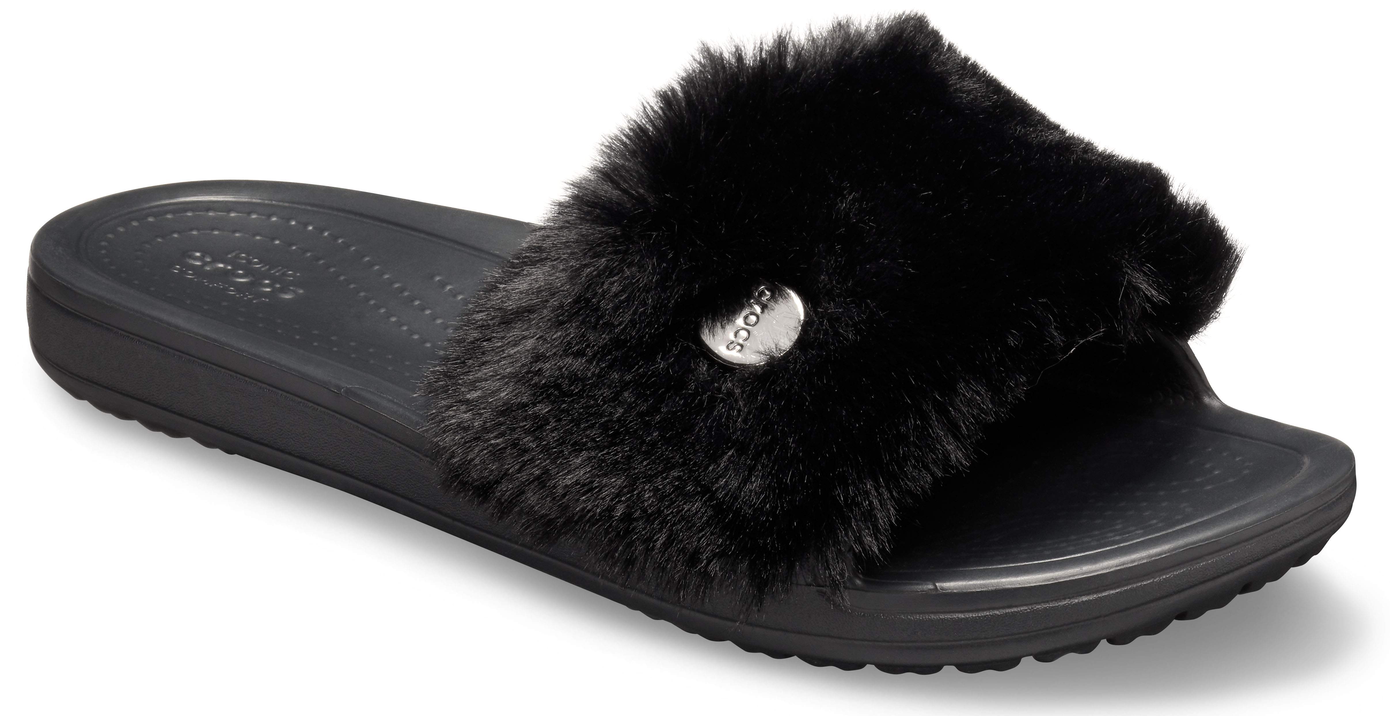 fuzzy crocs women's