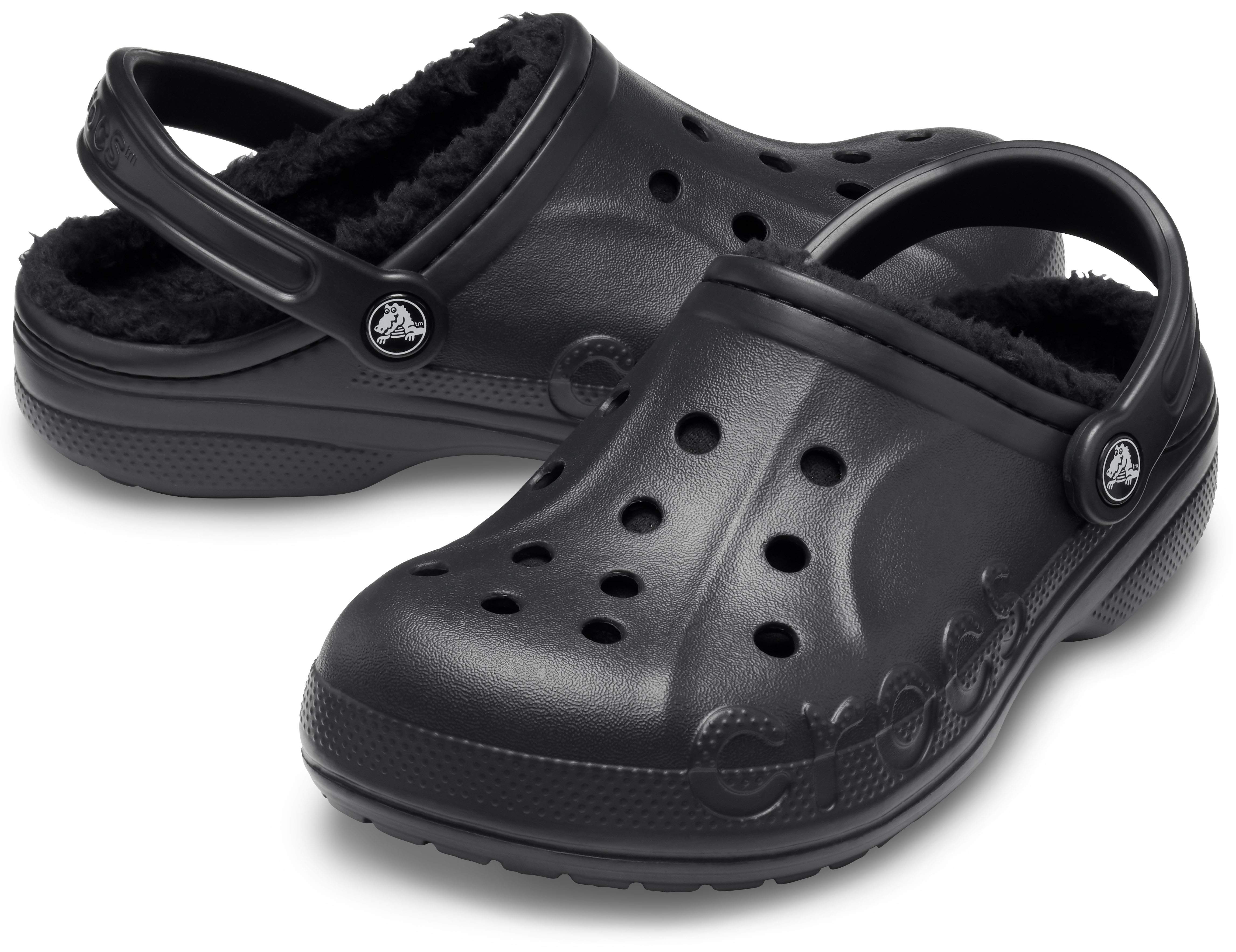 black lined crocs