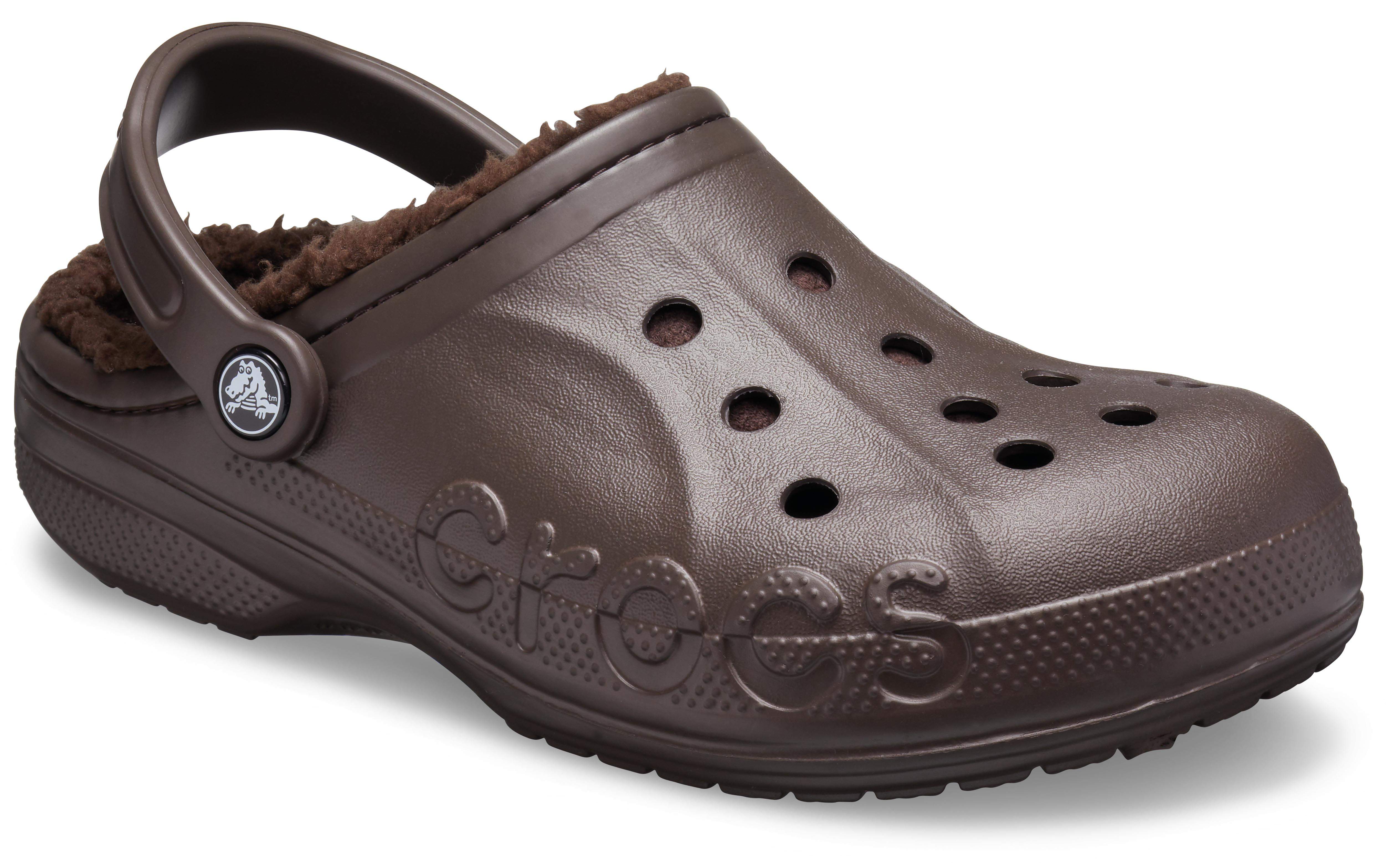 furry black crocs