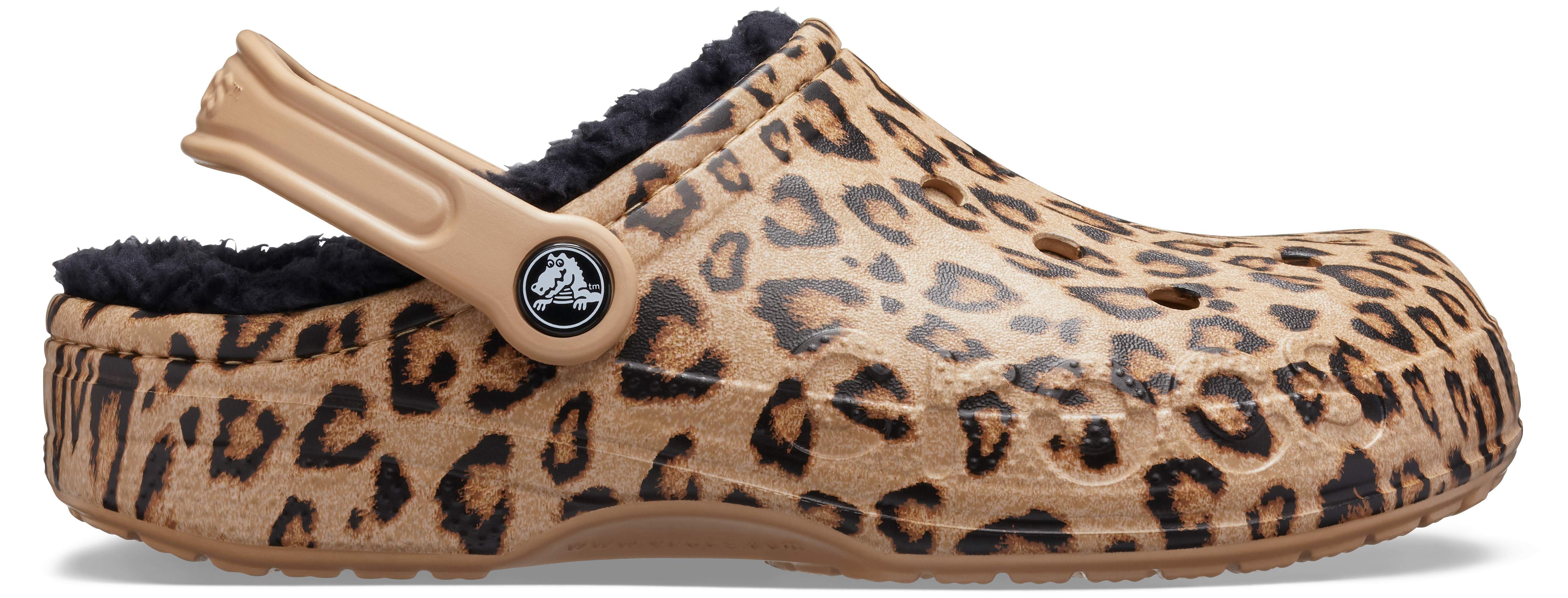 leopard lined crocs