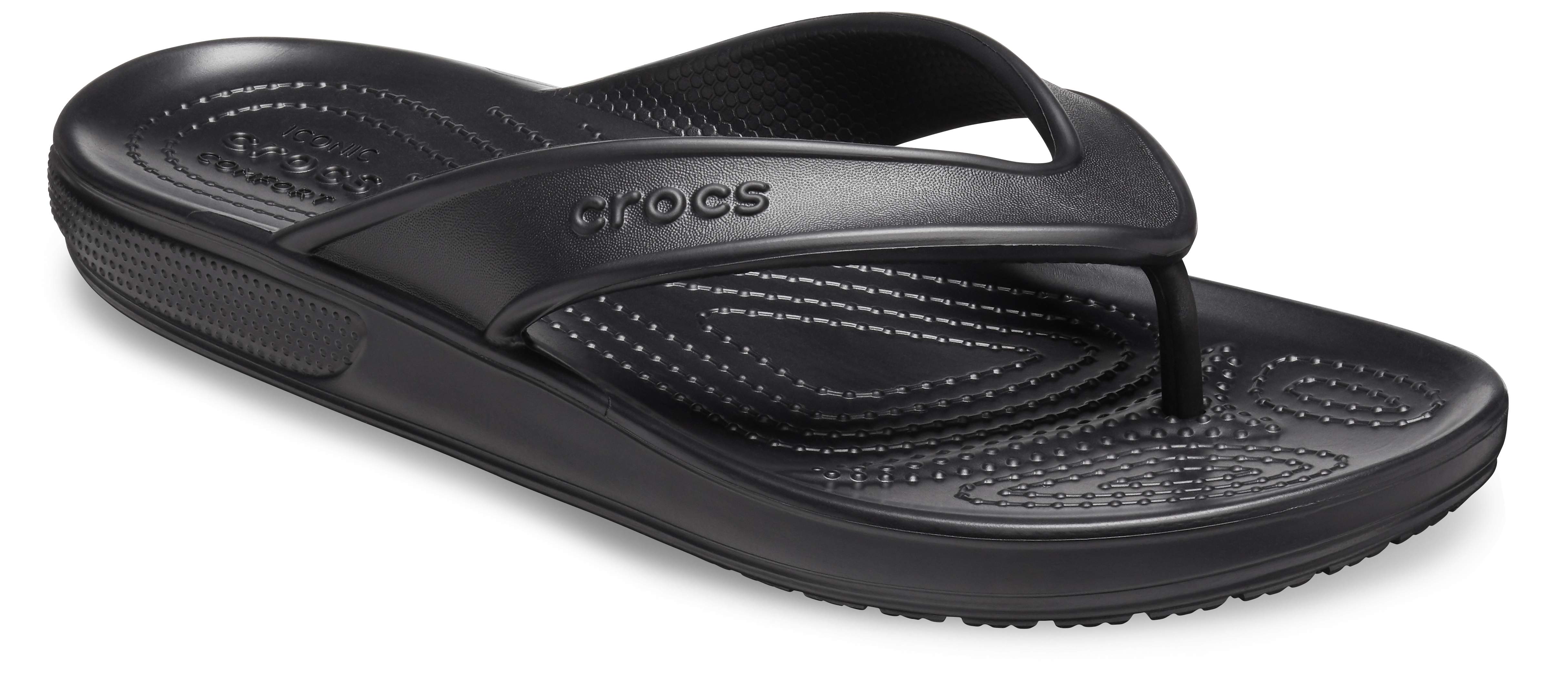 crocs blue flip flops