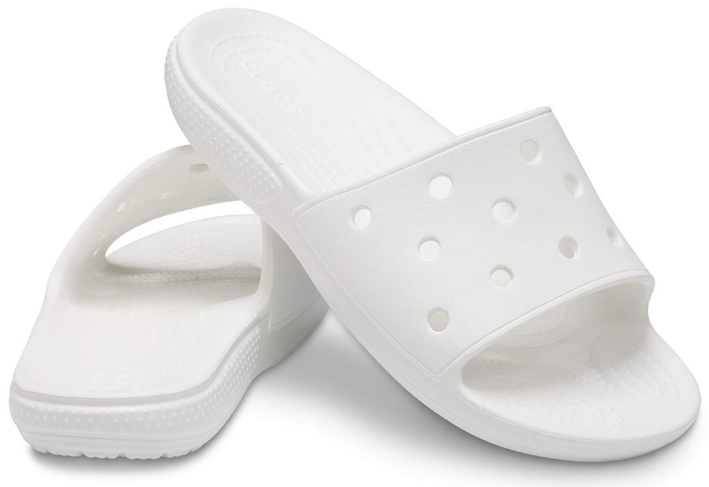 white crocs slides