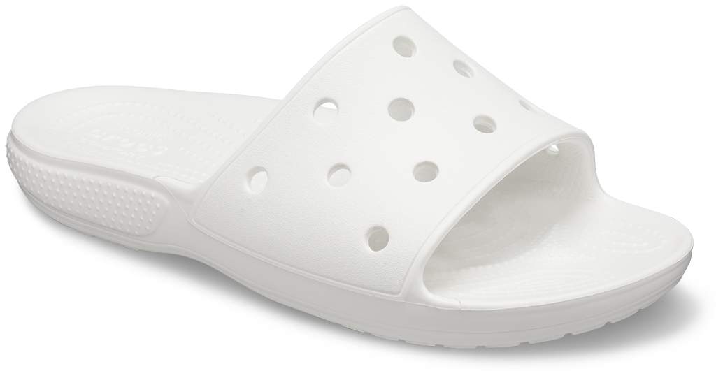 white slip on crocs