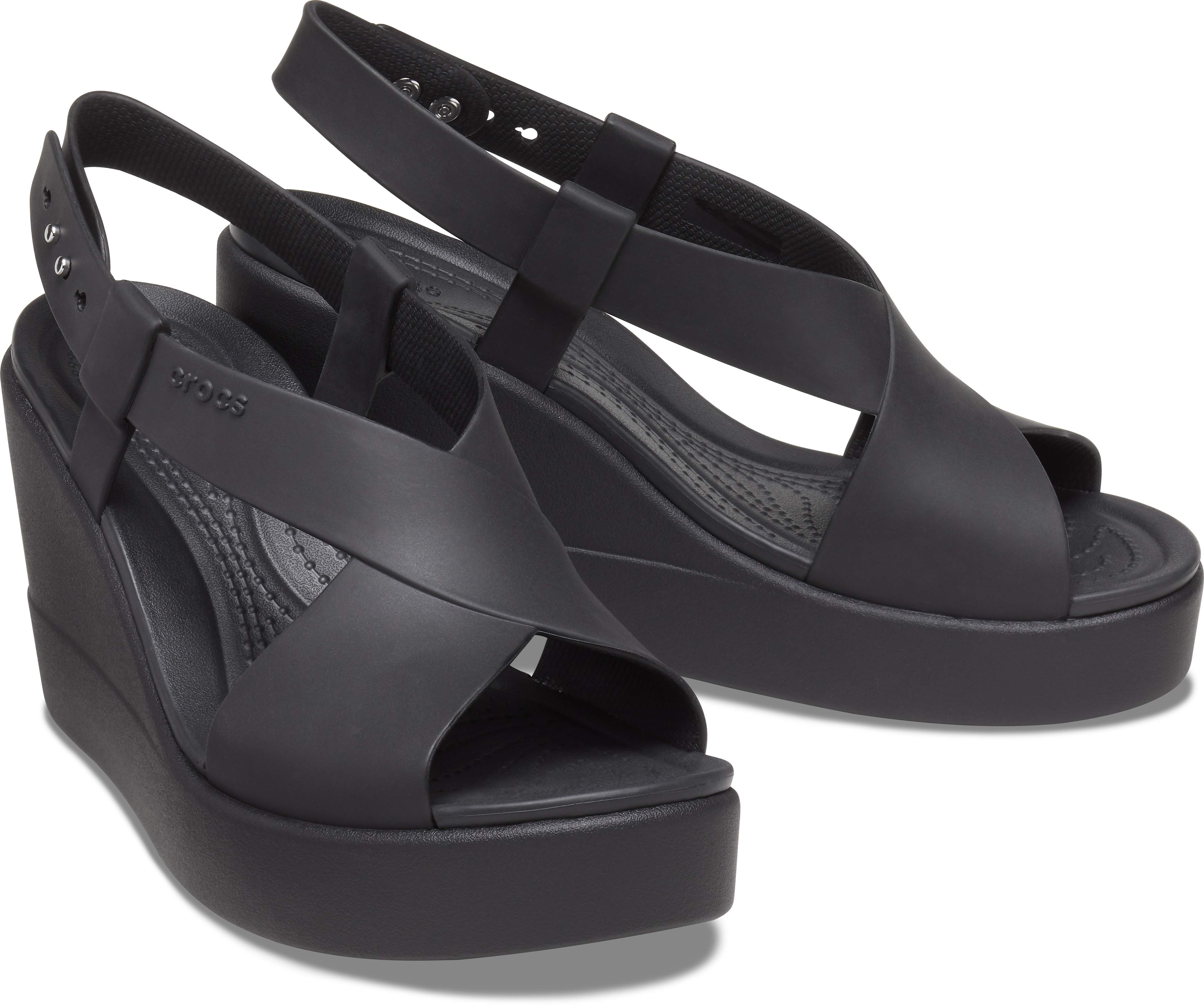 black high heel crocs