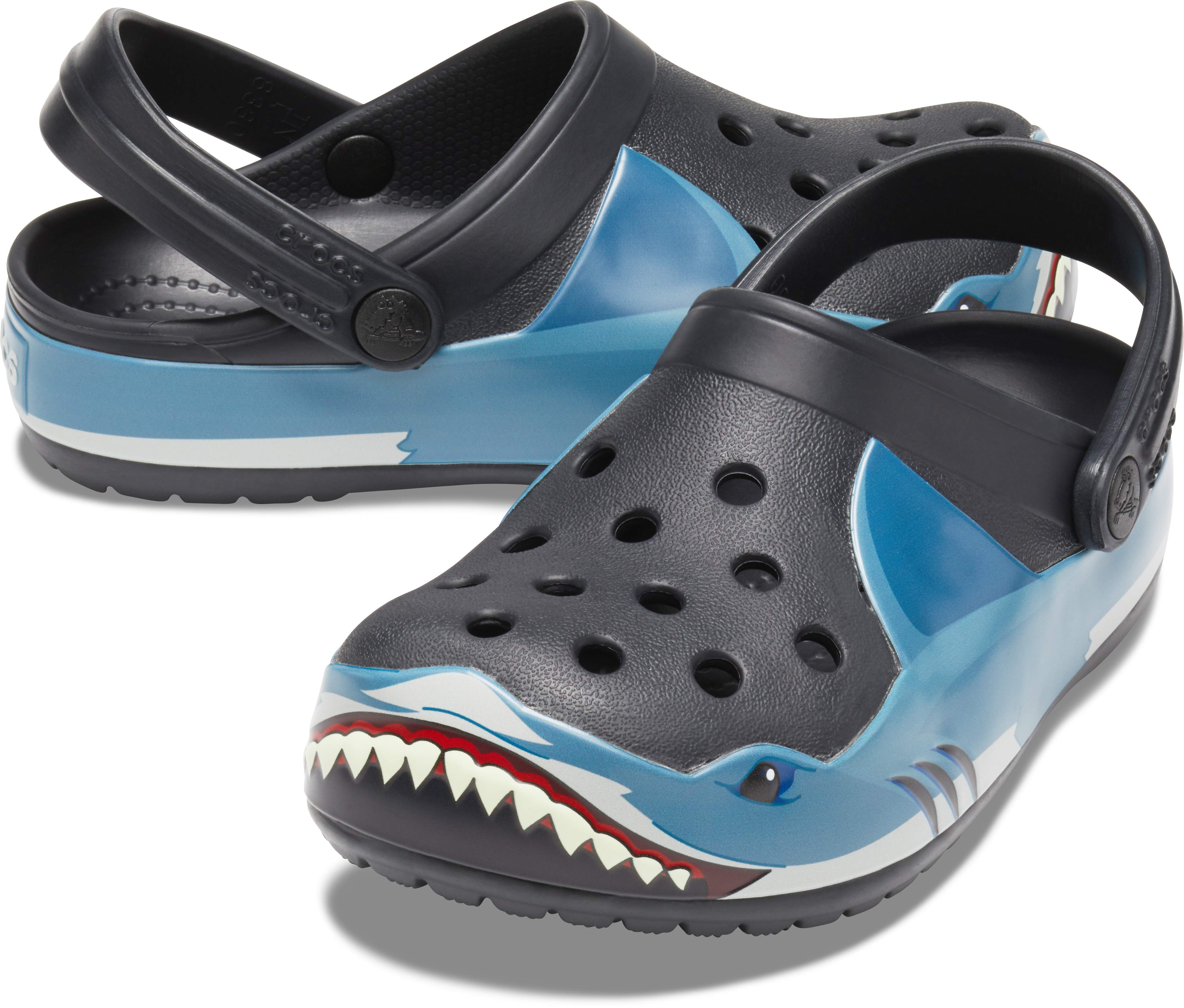 crocs with sharks