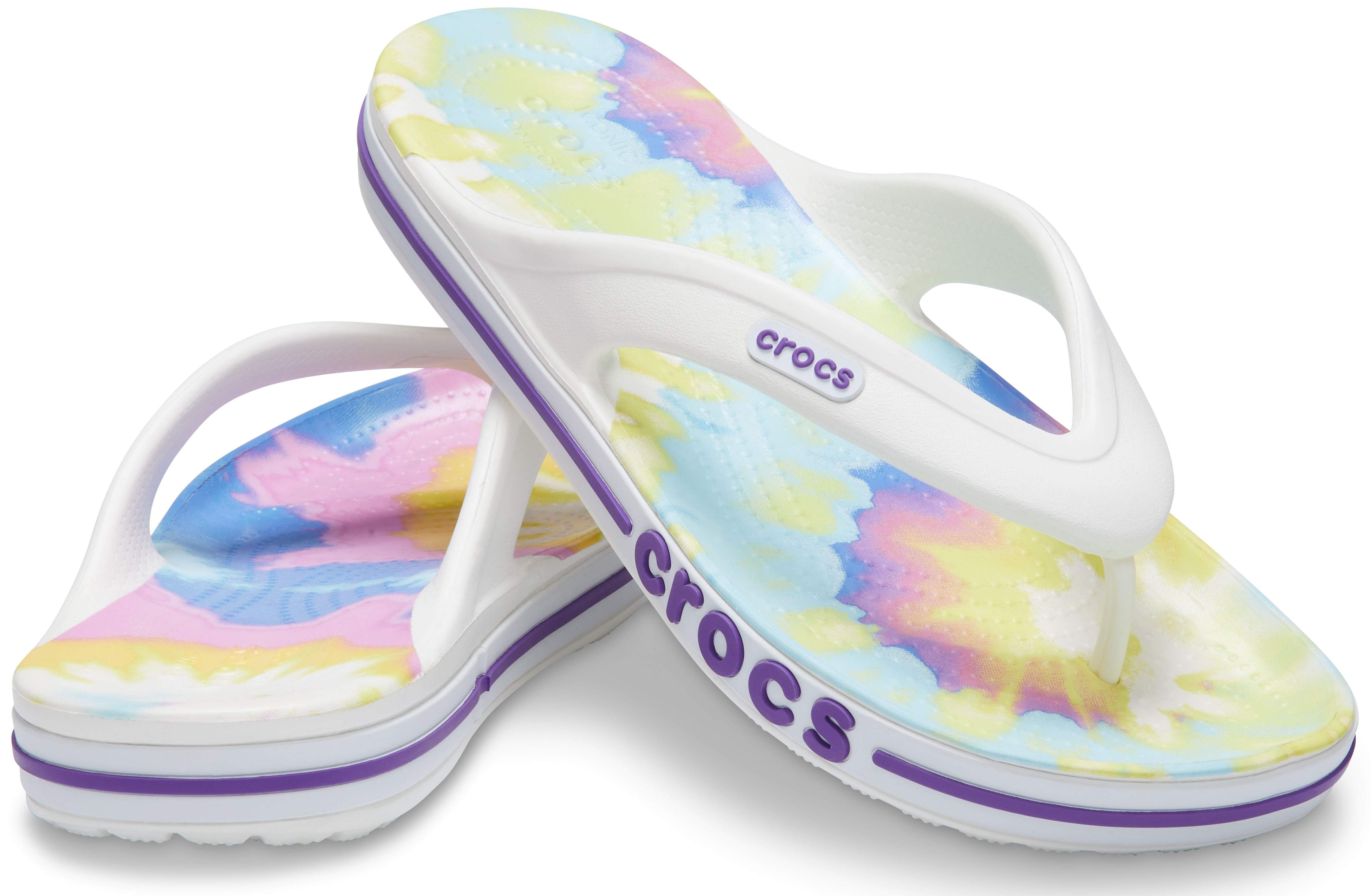 purple tie dye crocs