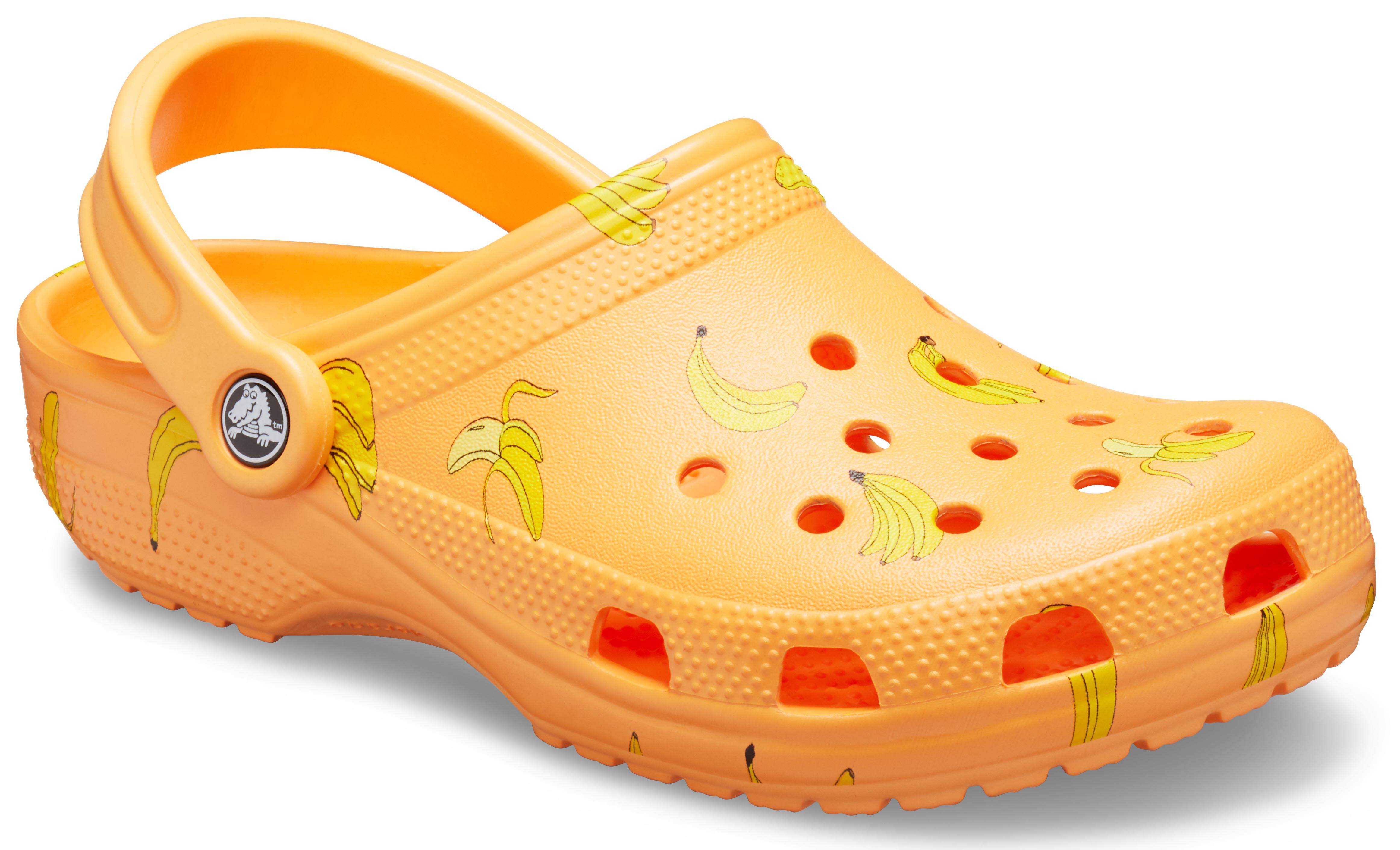 orange banana crocs