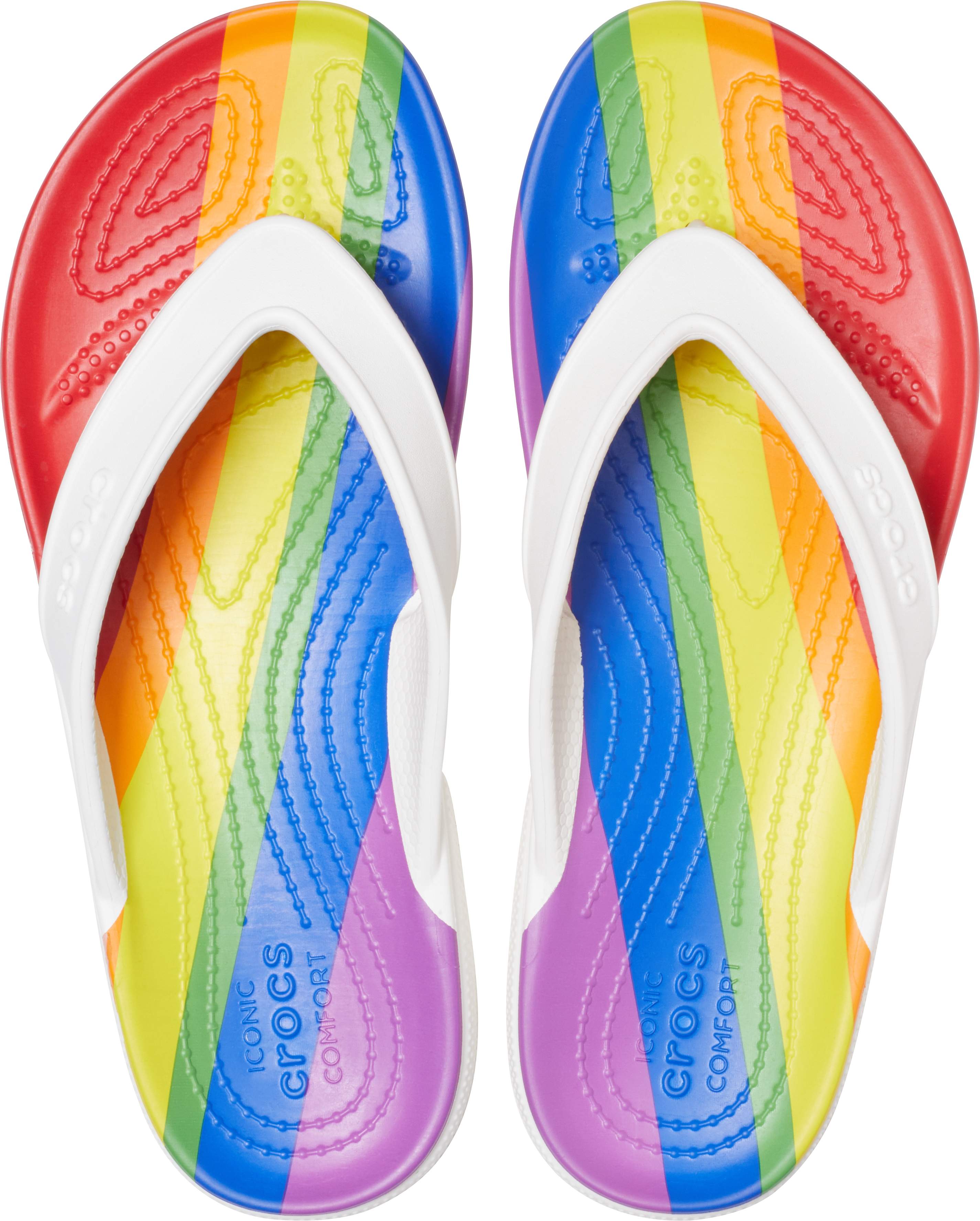 crocs rainbow sandals