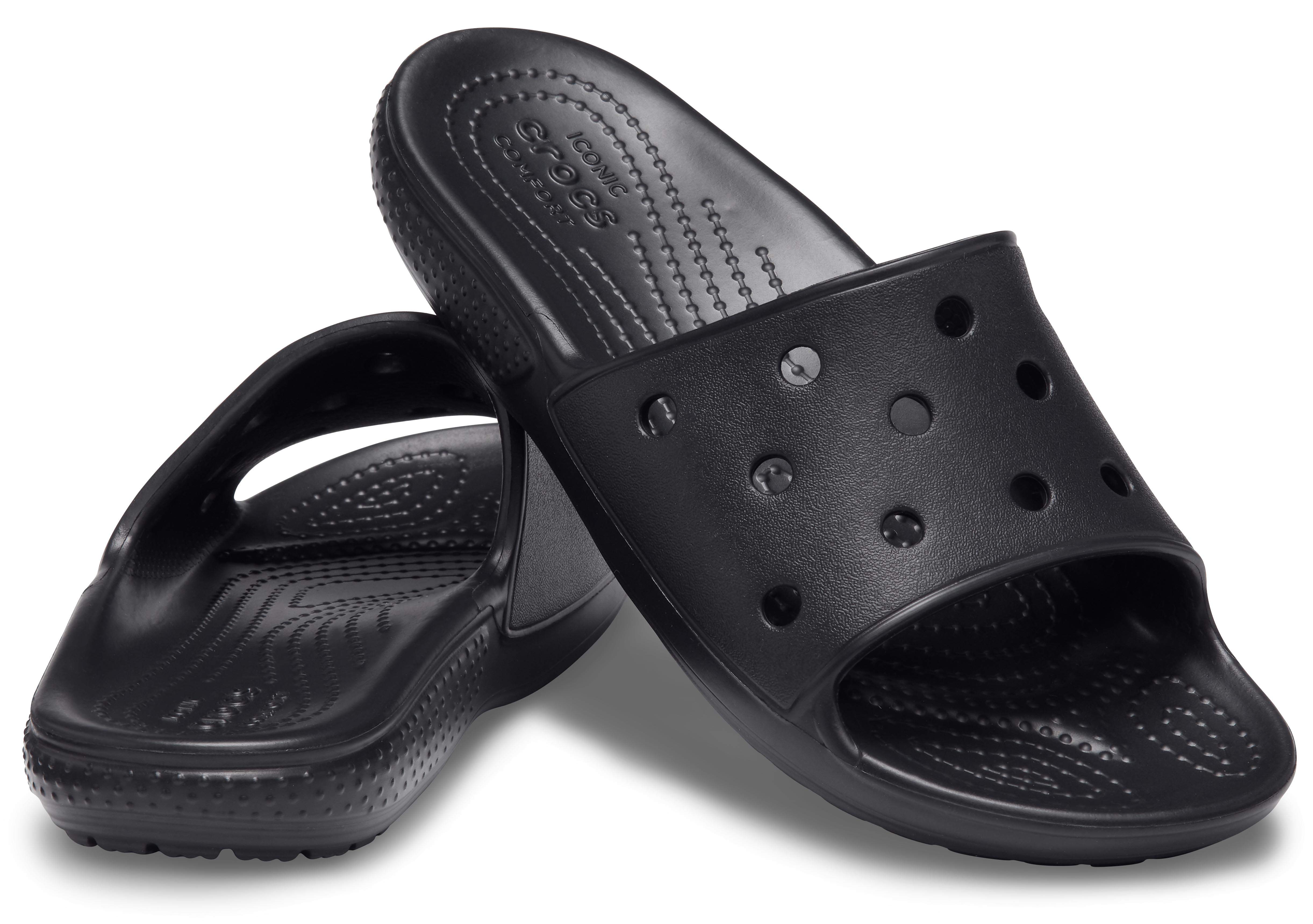 crocs slides black