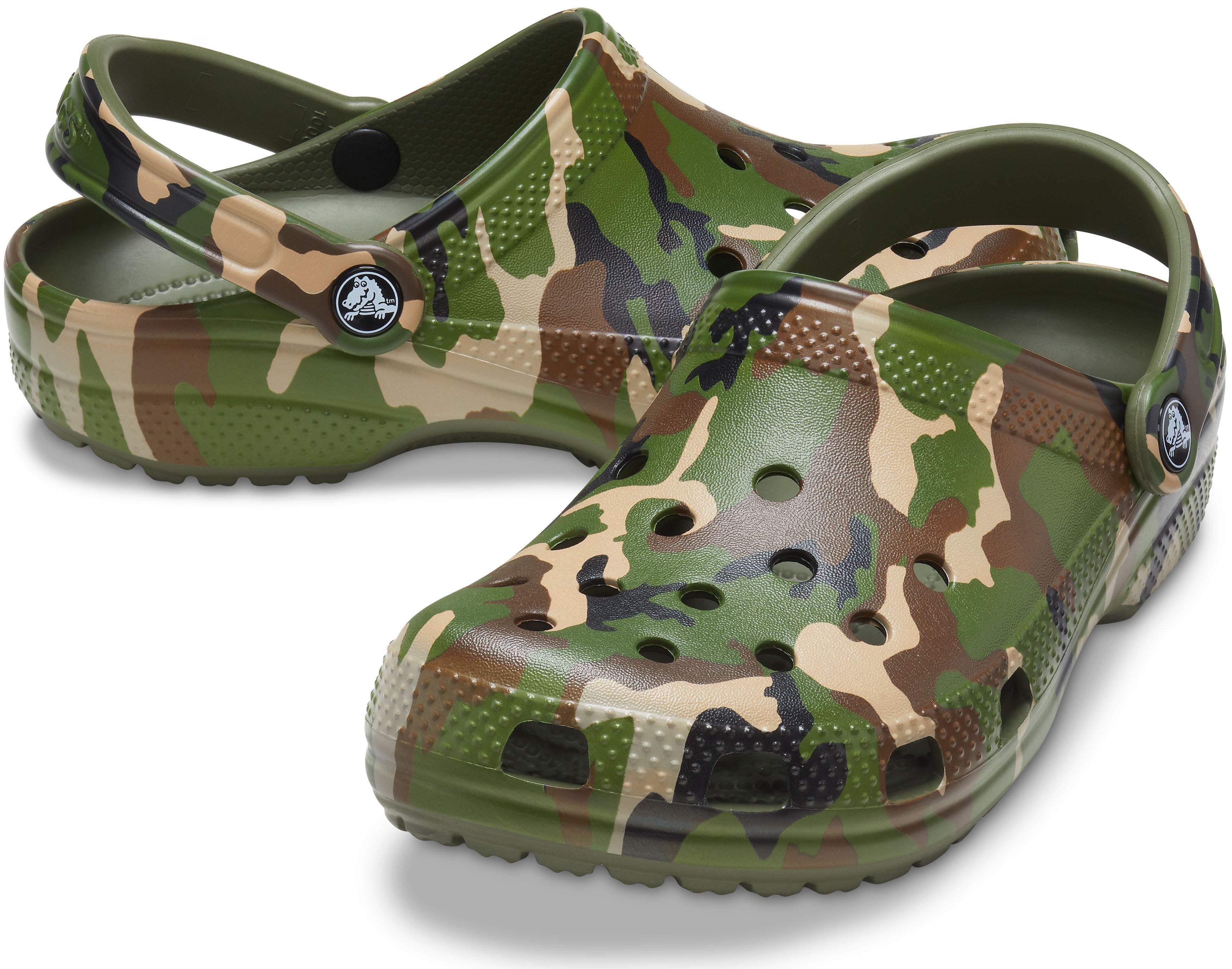 crocs literide camouflage print slingback clogs