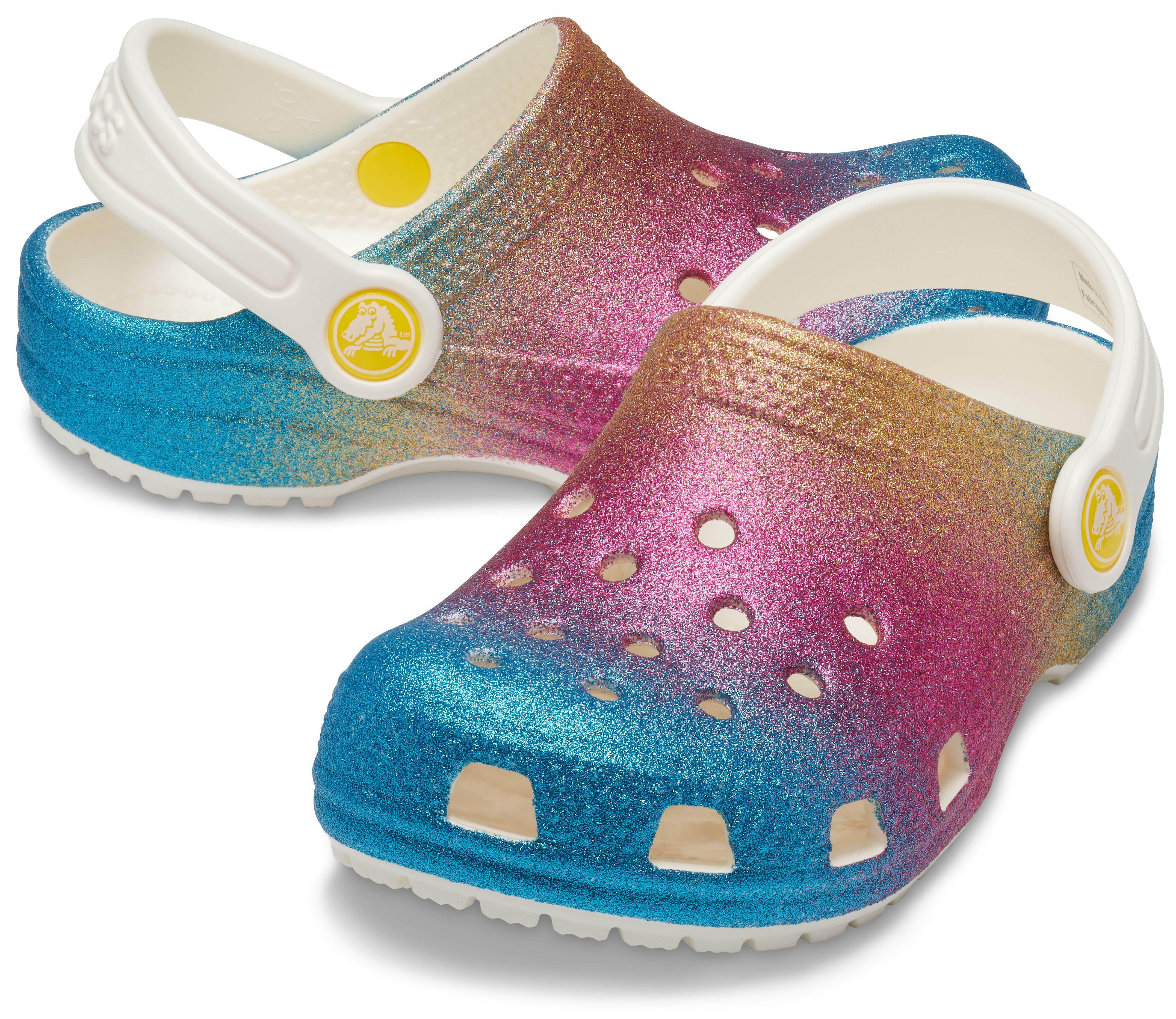 kids glitter crocs