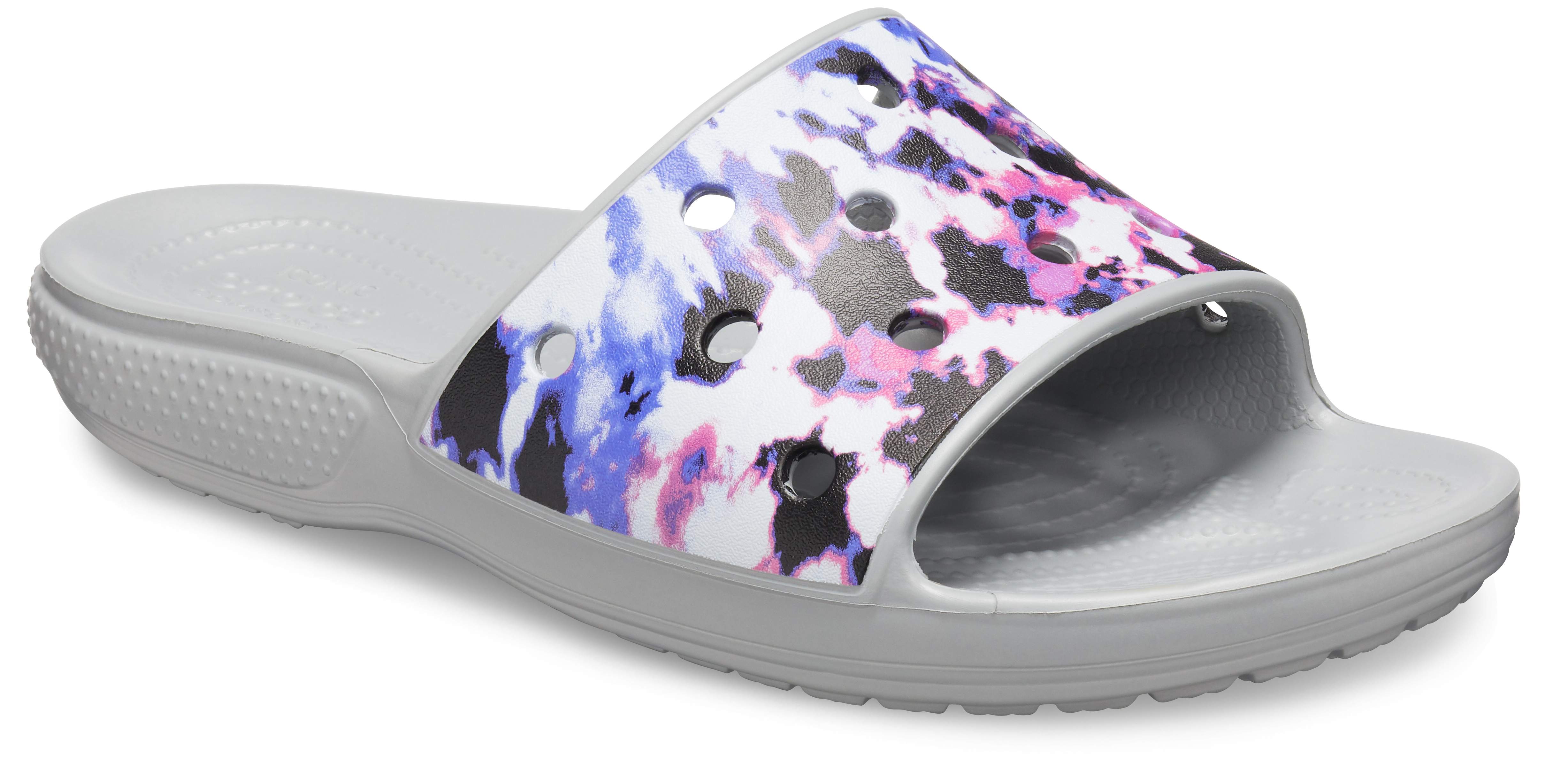 croc slides tie dye