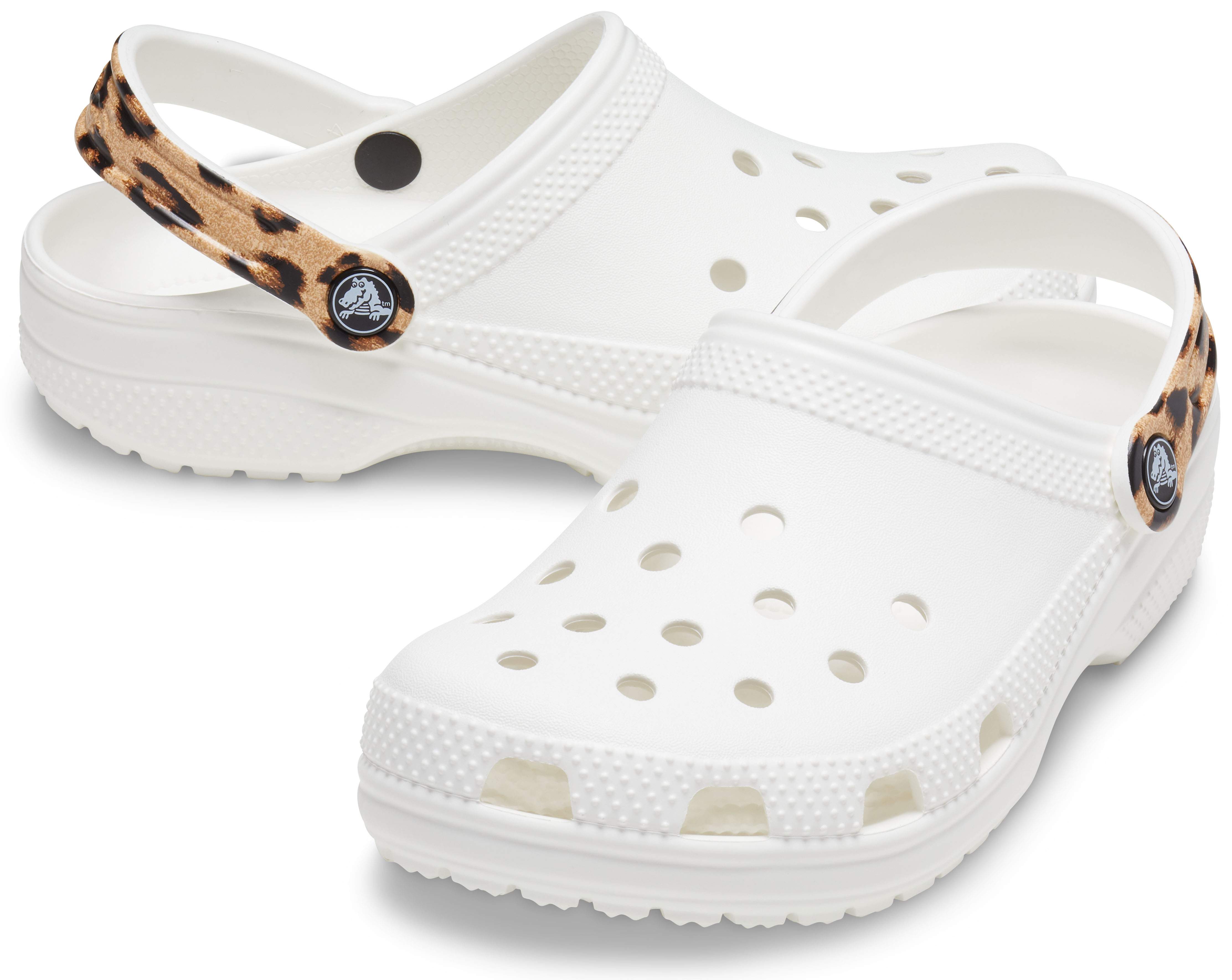 white crocs with colored strap