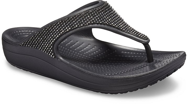 crocs women's sloane embellished flip flop