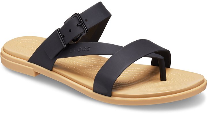 black and tan flip flops