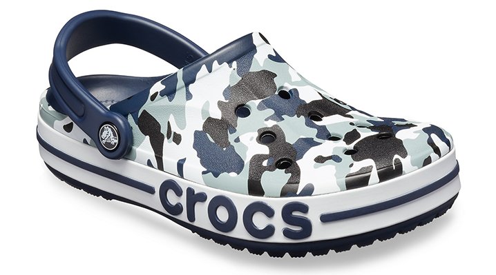 blue camo crocs